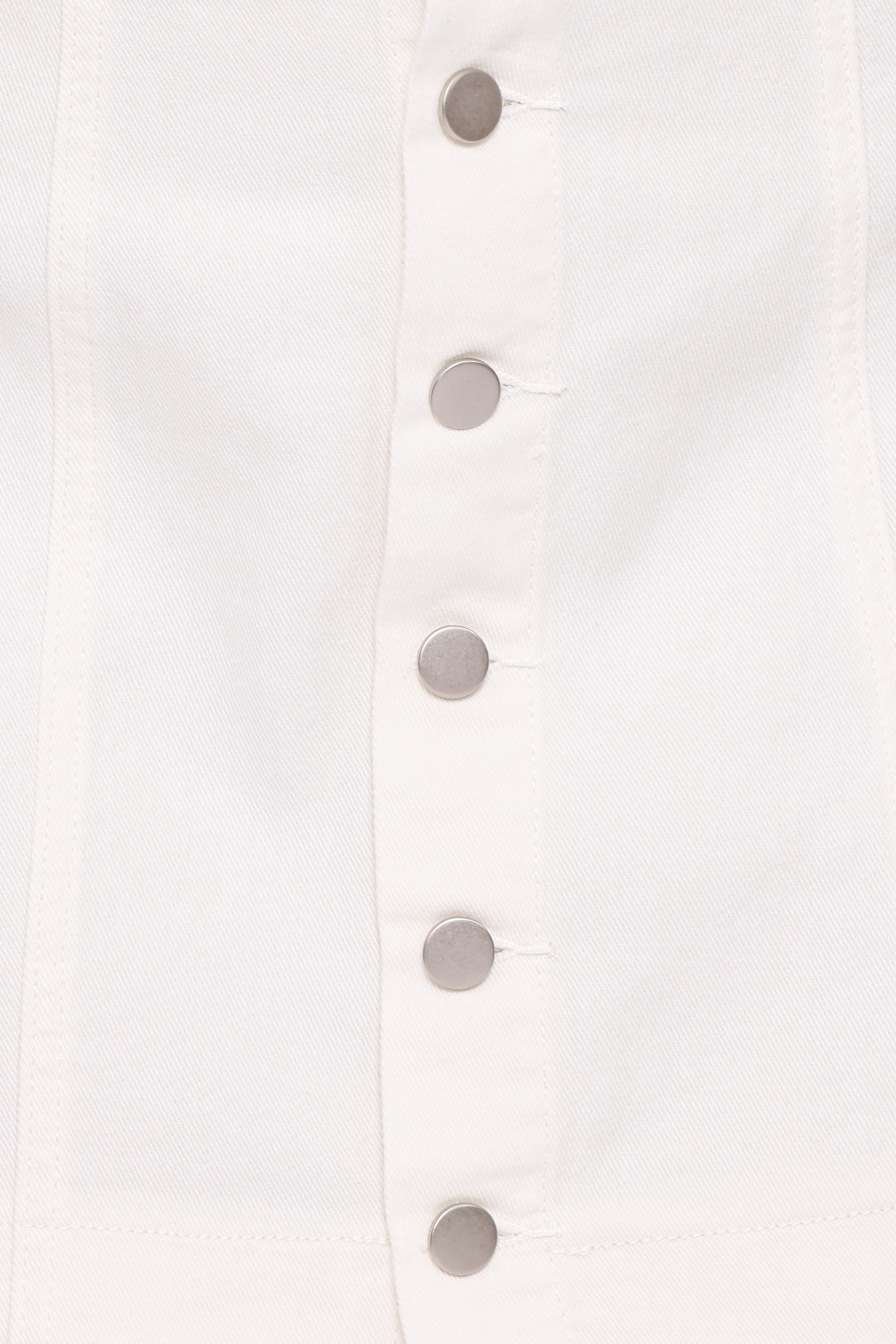 Sara Button Front Denim Mini Skirt - Off White - Image 6