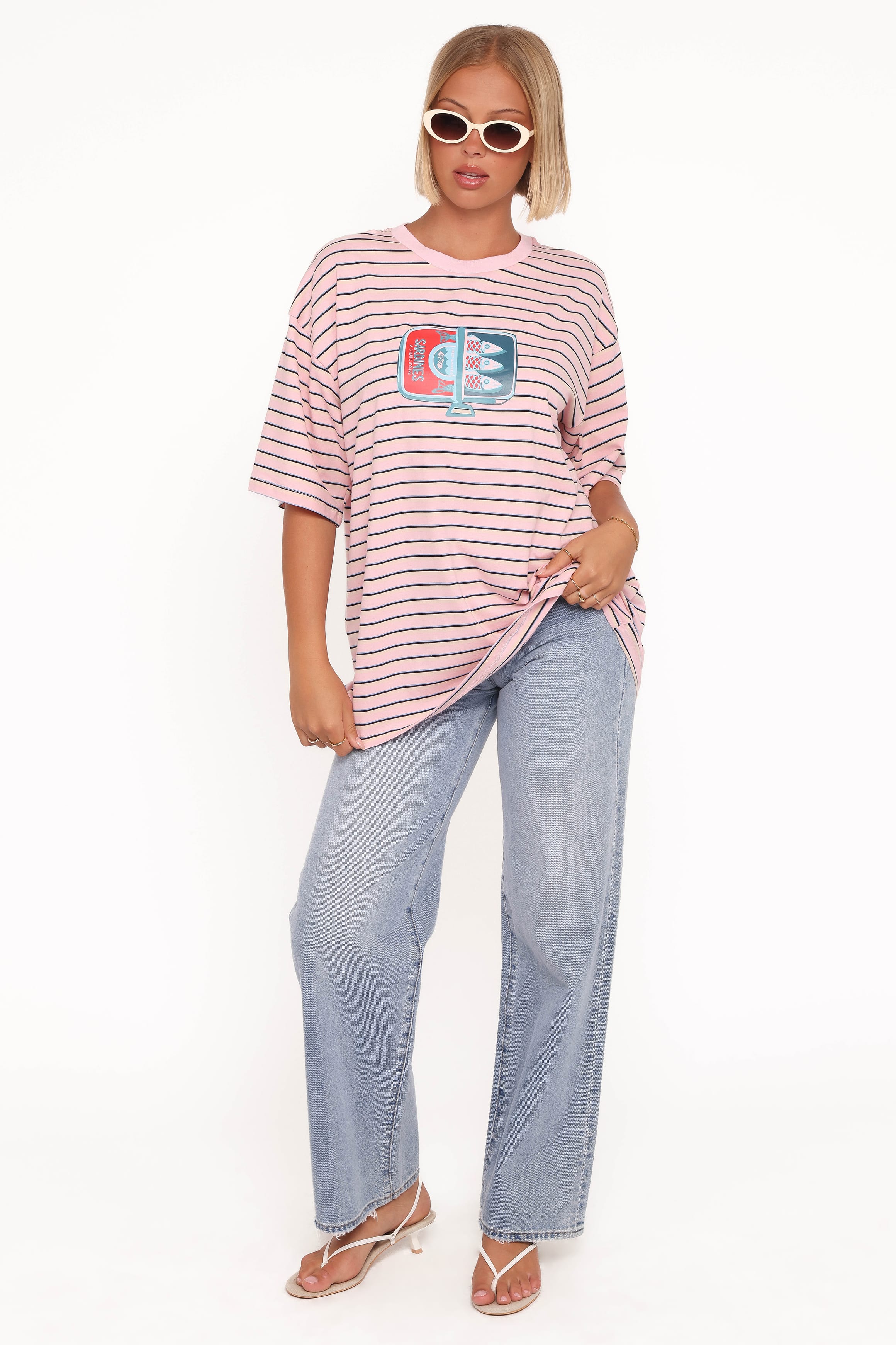 Sardines Tee - Pink Stripe - Image 2