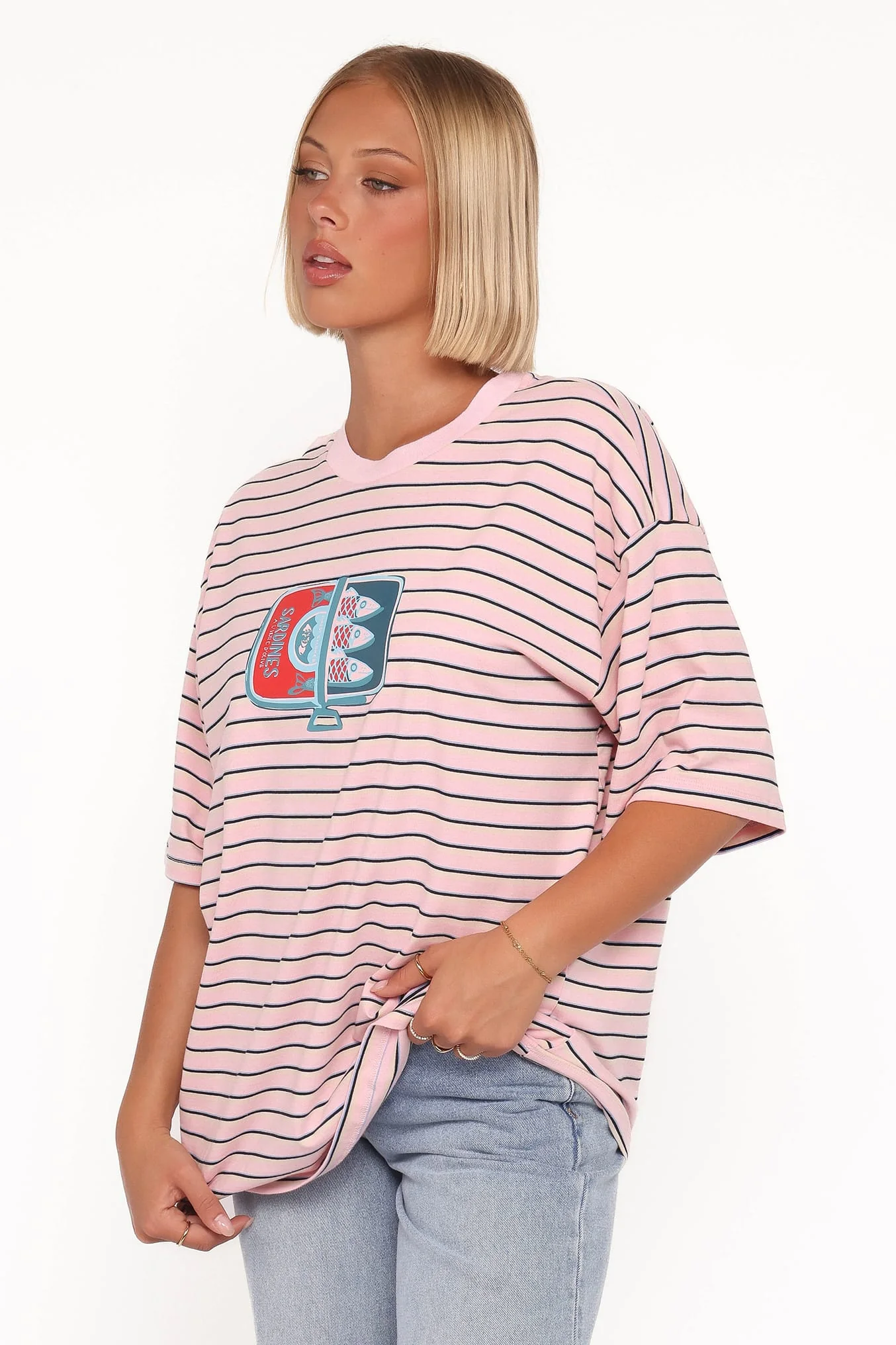 Sardines Tee - Pink Stripe - Image 3