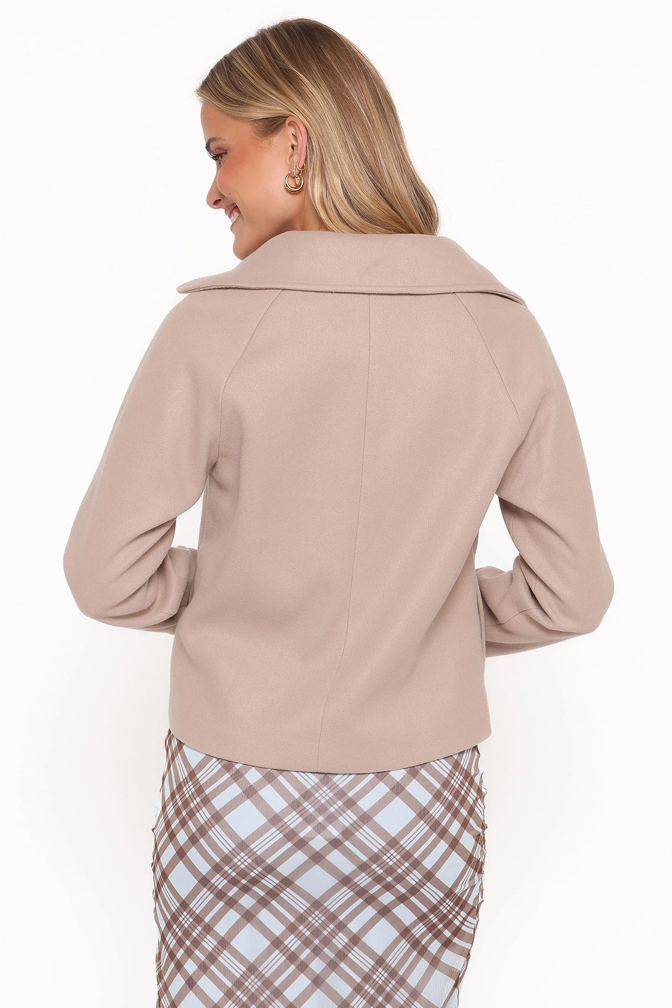 Saylor Cropped Car Coat - Oatmeal - Image 5