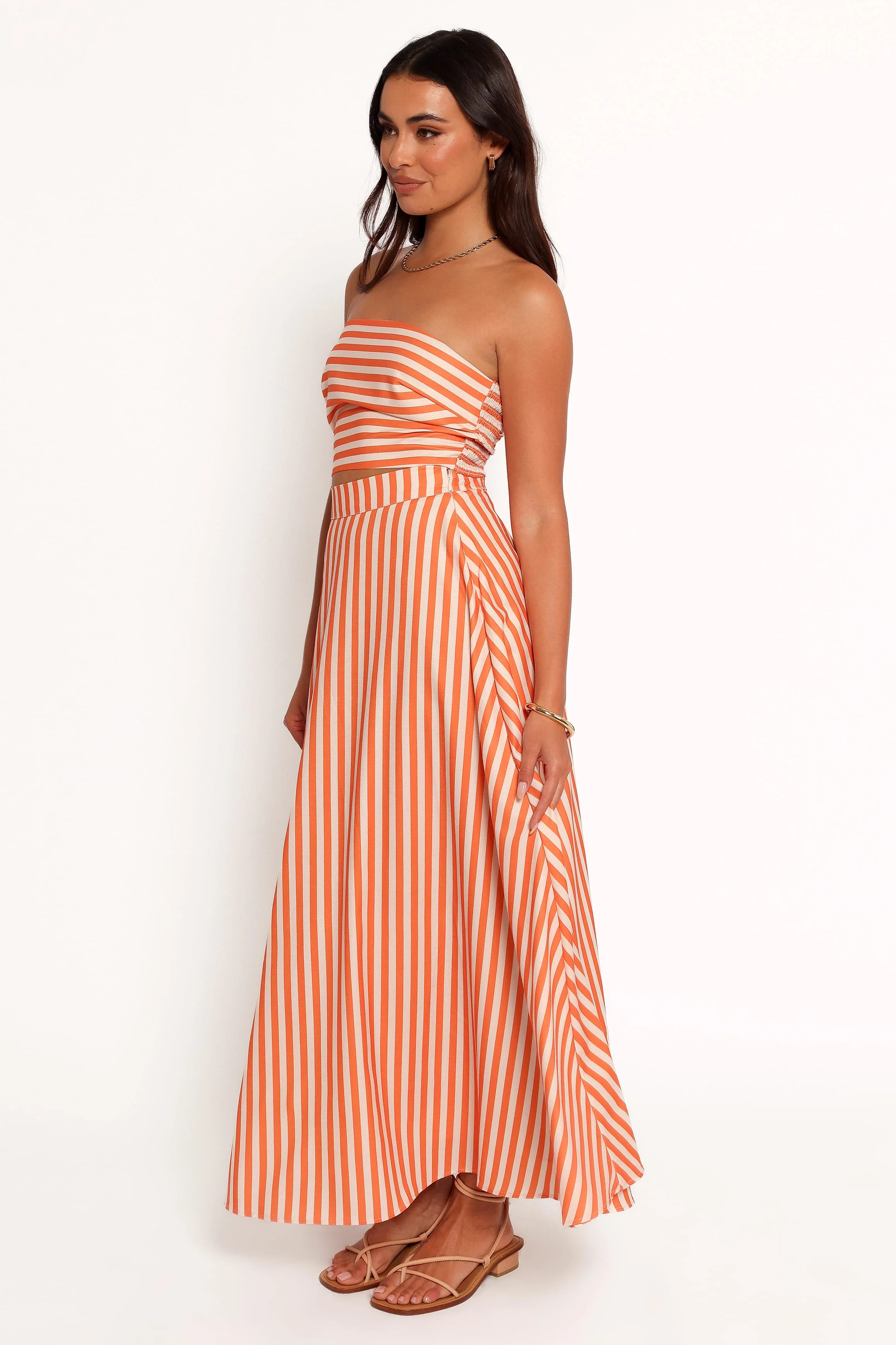 Serafina Two Piece Set - Orange Beige Stripe - Image 5