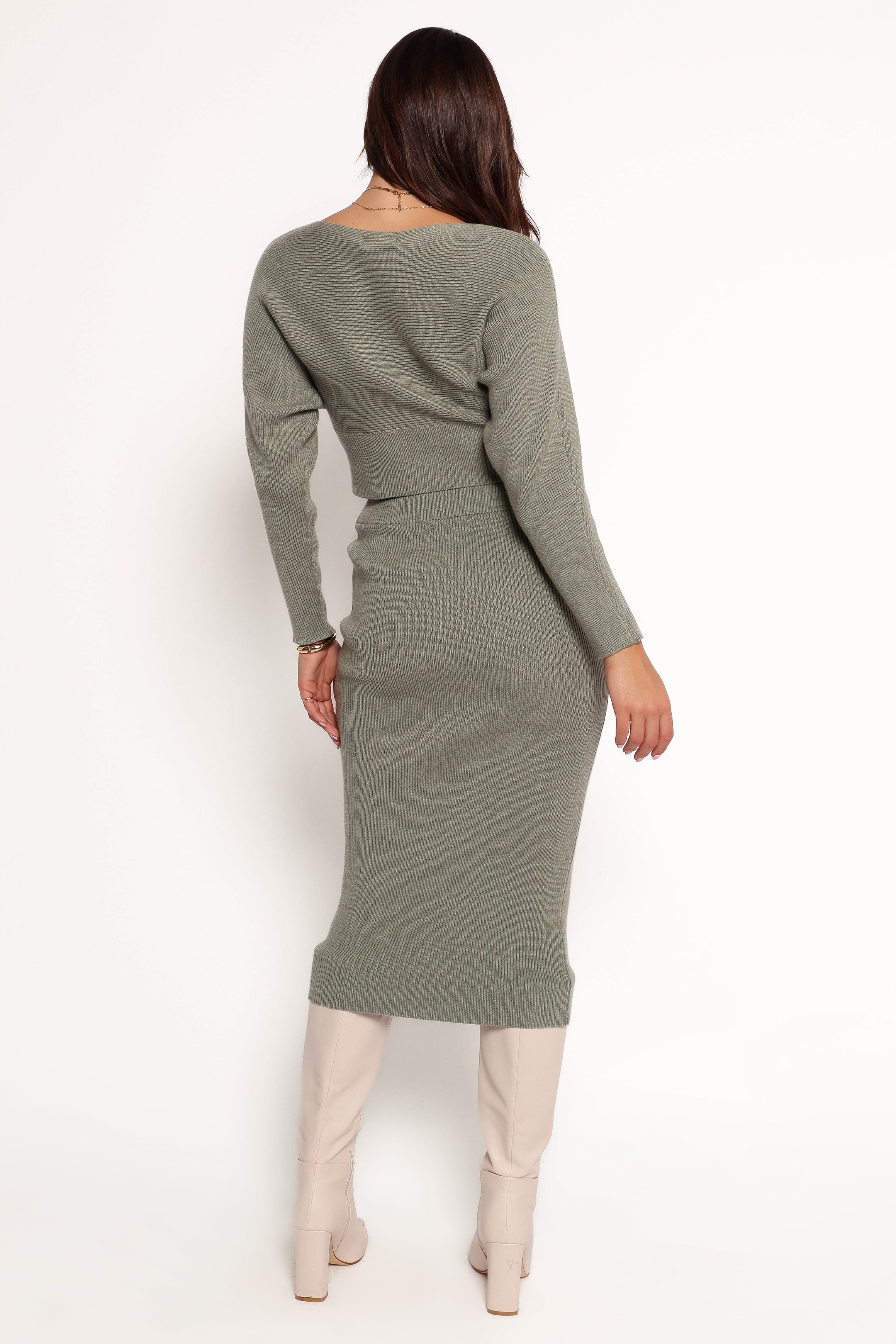 Serena Knitted Set - Olive - Image 5
