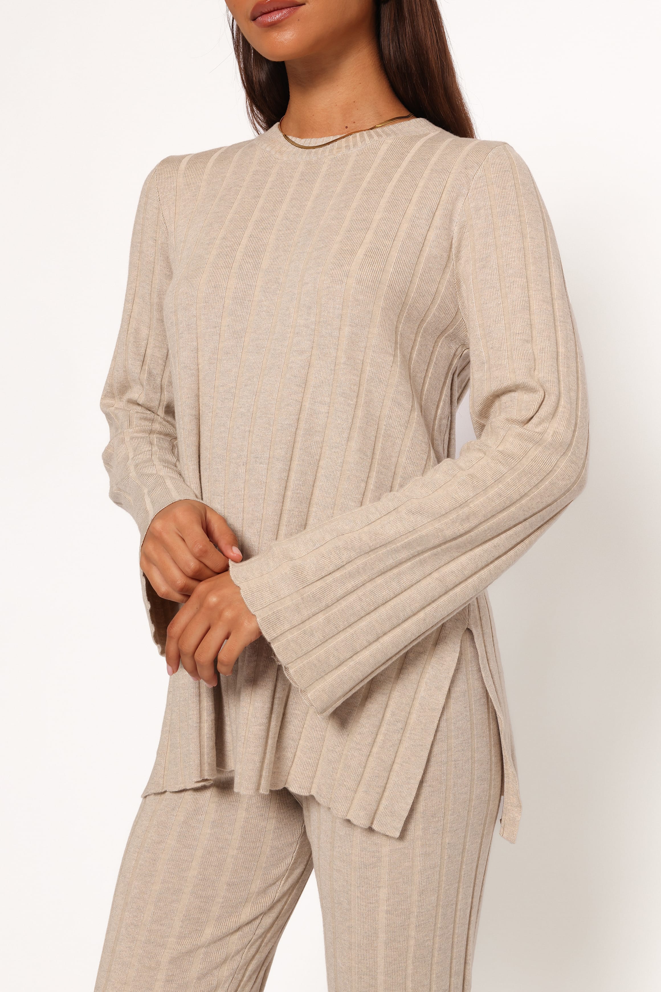 Silvie Long Sleeve Knitted Set - Oatmeal - Image 7