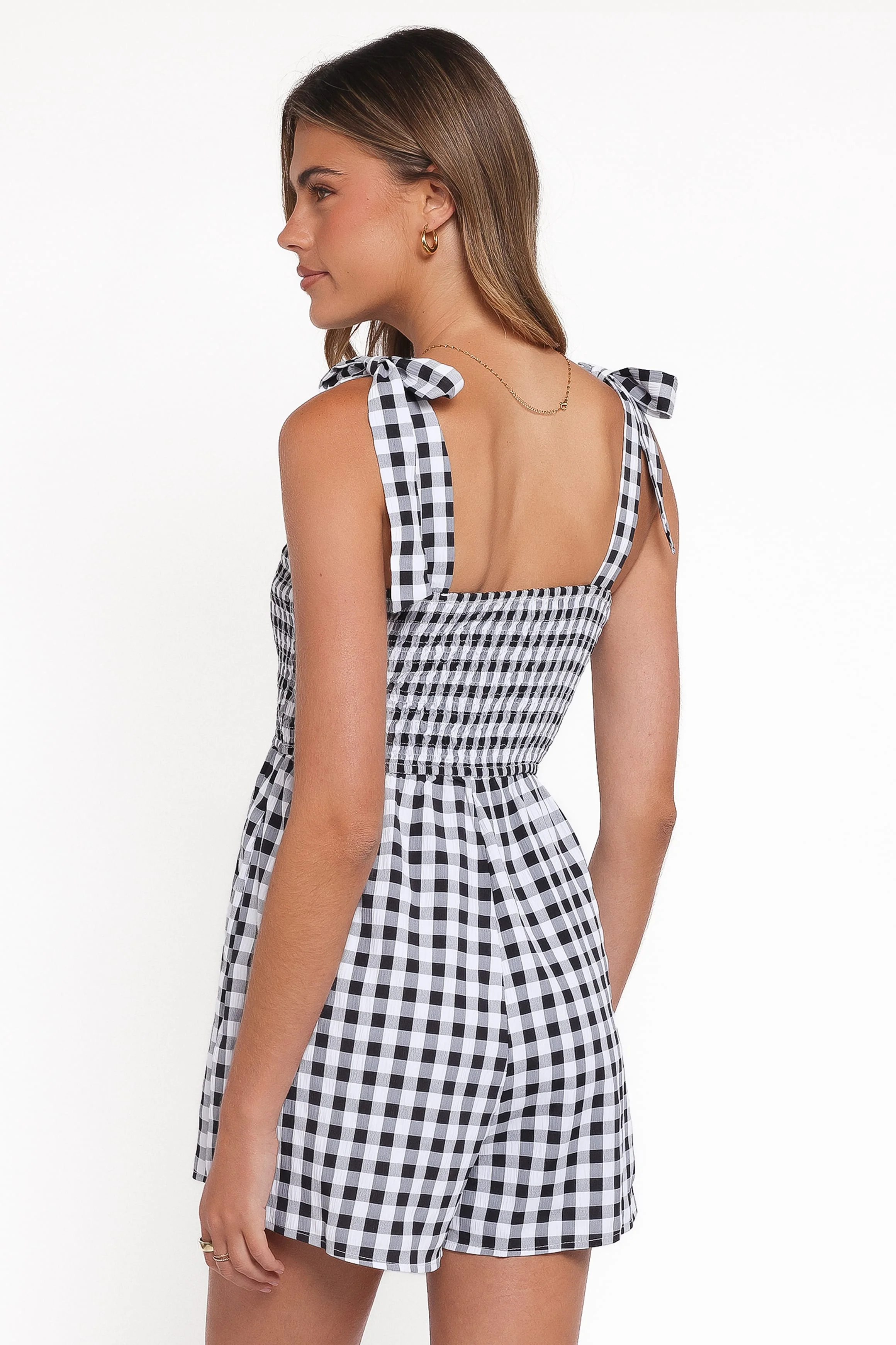 Simo Playsuit - Black Gingham - Image 4