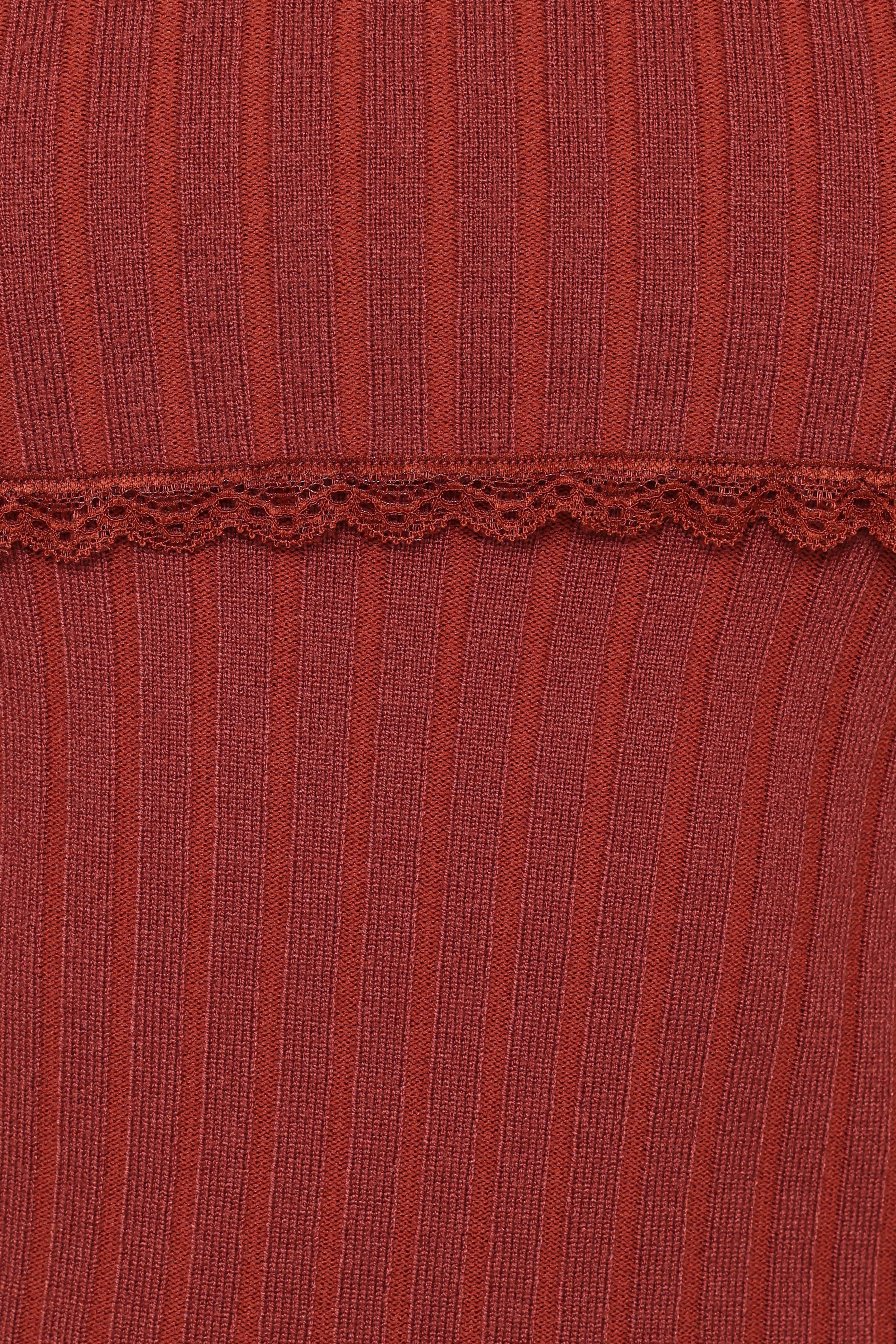 Sirmione Off Shoulder Pointelle Top - Burgundy - Image 8