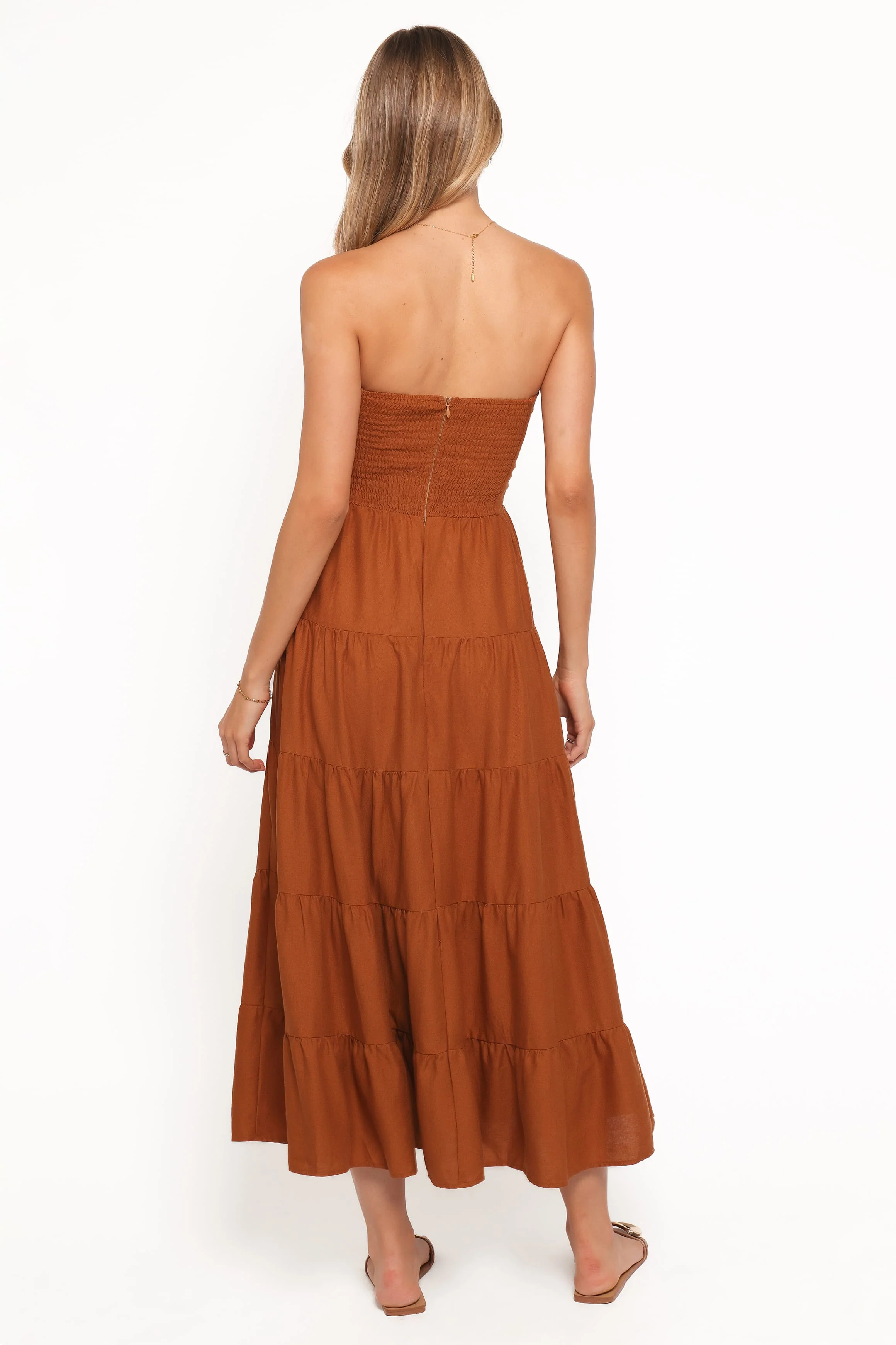 Sitara Strapless Midi Dress - Brown - Image 4