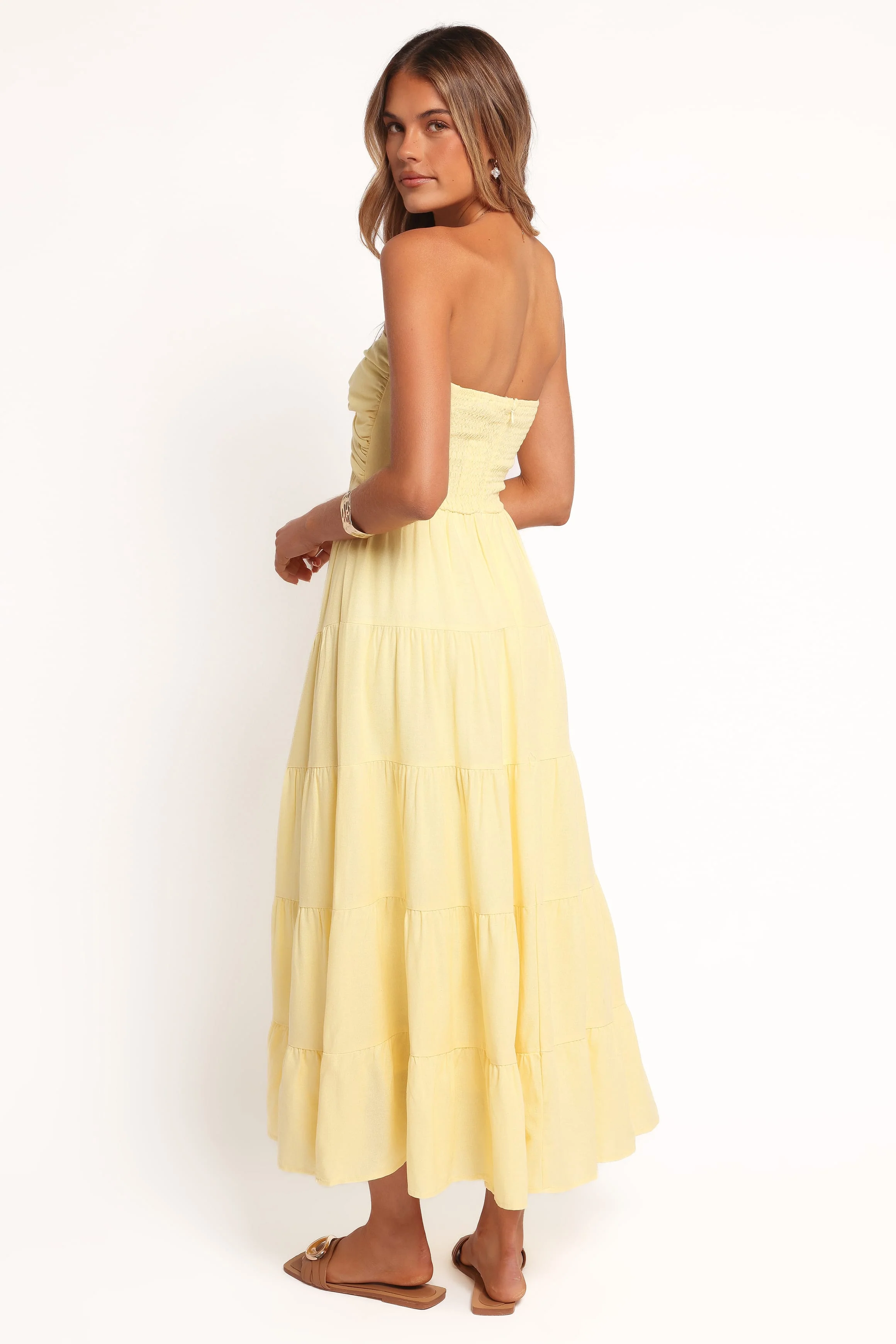 Sitara Strapless Midi Dress - Yellow - Image 5