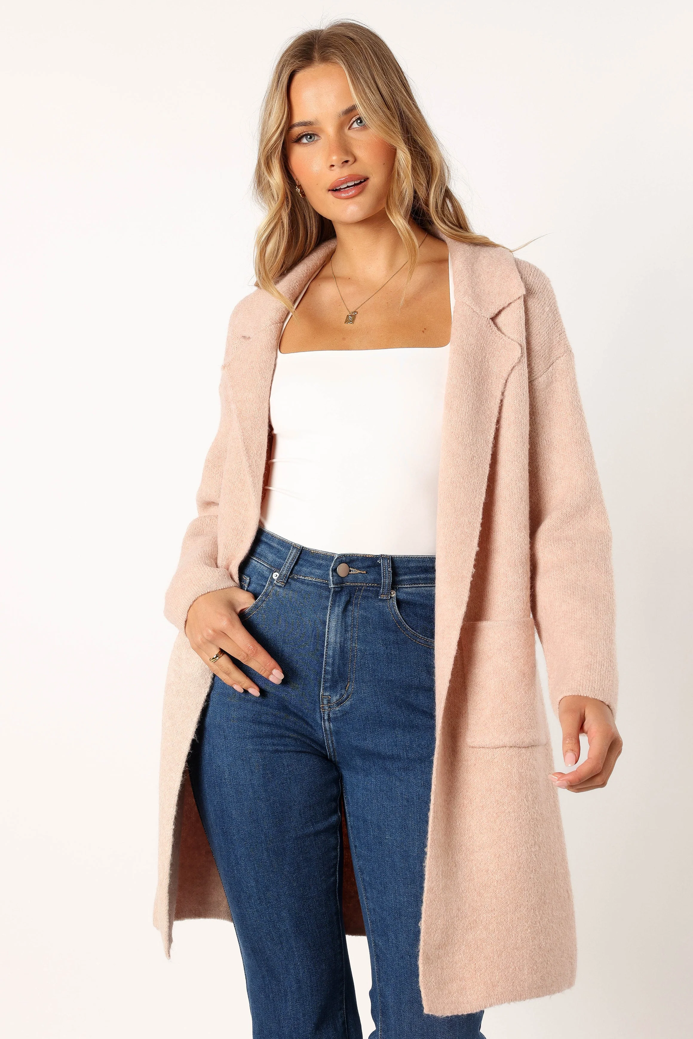 Skylar Open Front Coatigan - Blush - Image 5