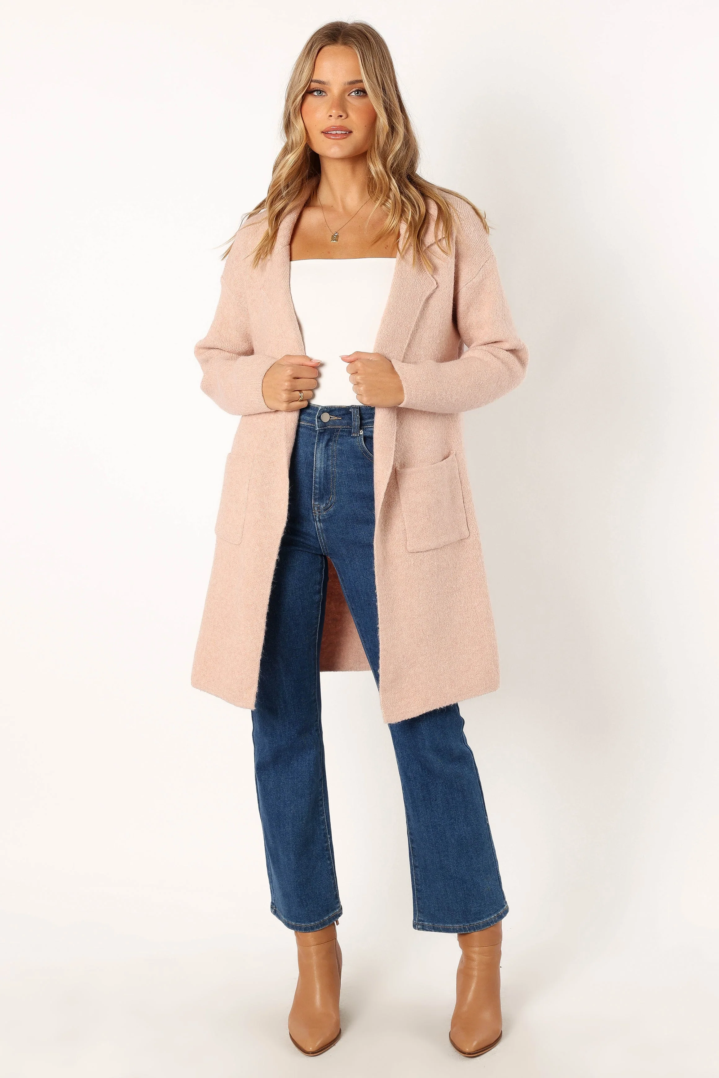Skylar Open Front Coatigan - Blush - Image 6