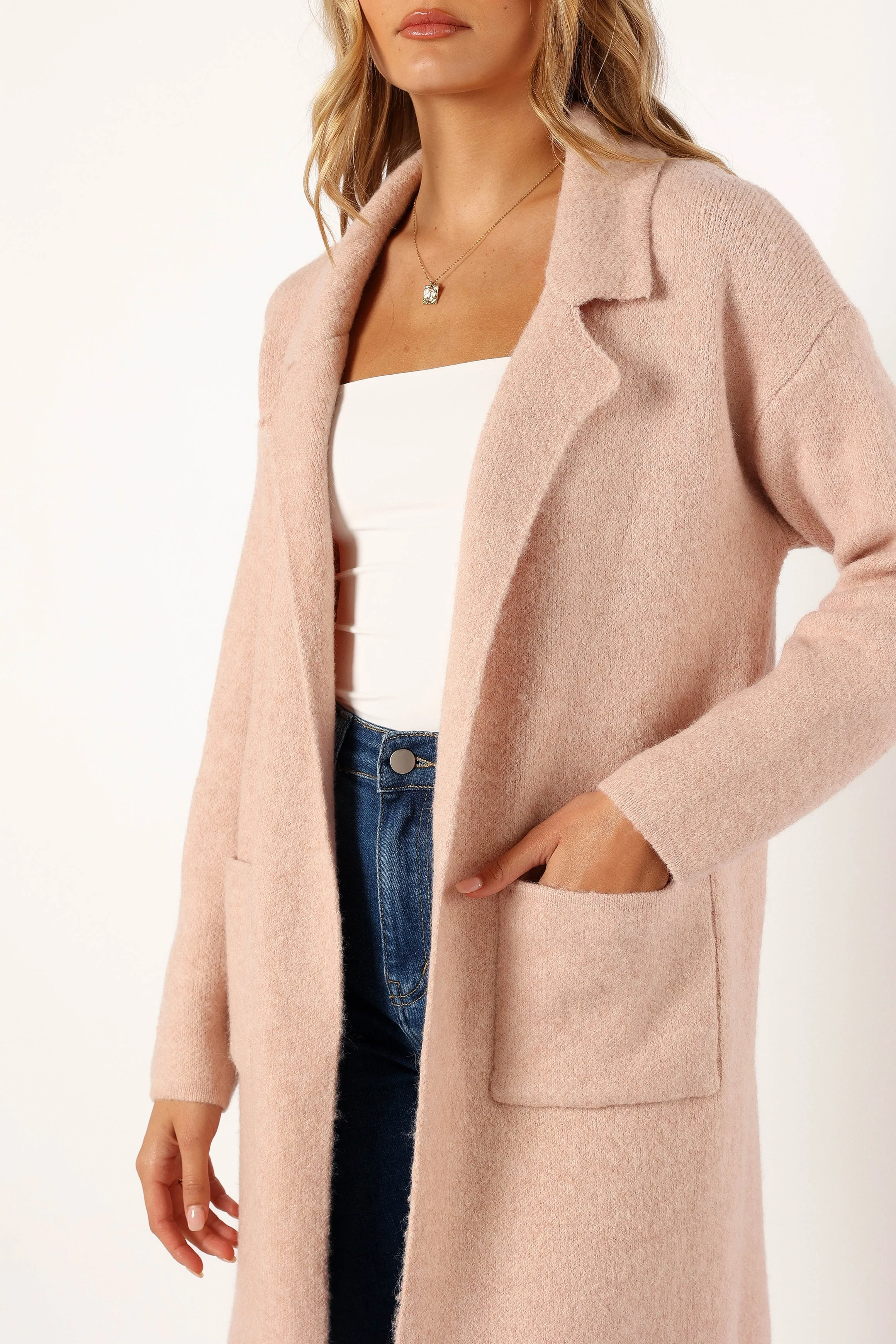 Skylar Open Front Coatigan - Blush - Image 7