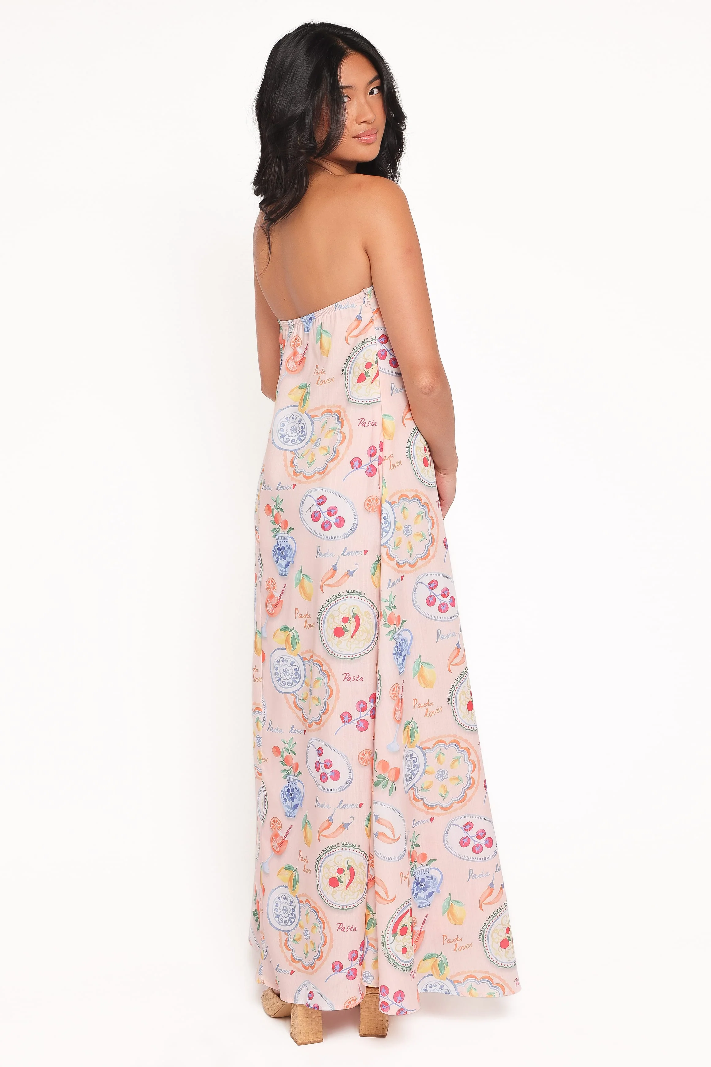 Soph Strapless Maxi Dress - Pasta Print - Image 4