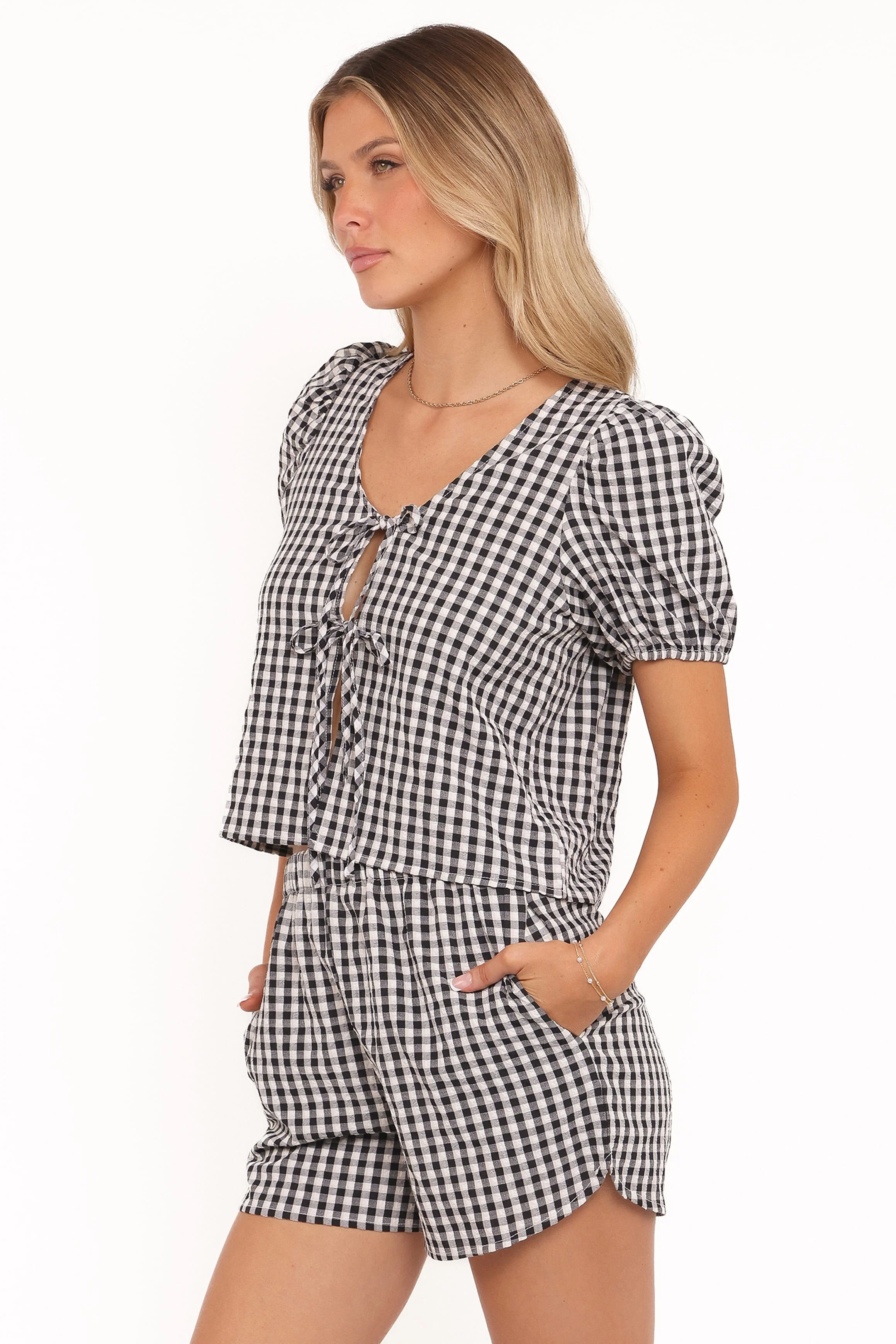 Stacy Short Set - Black Gingham - Image 3