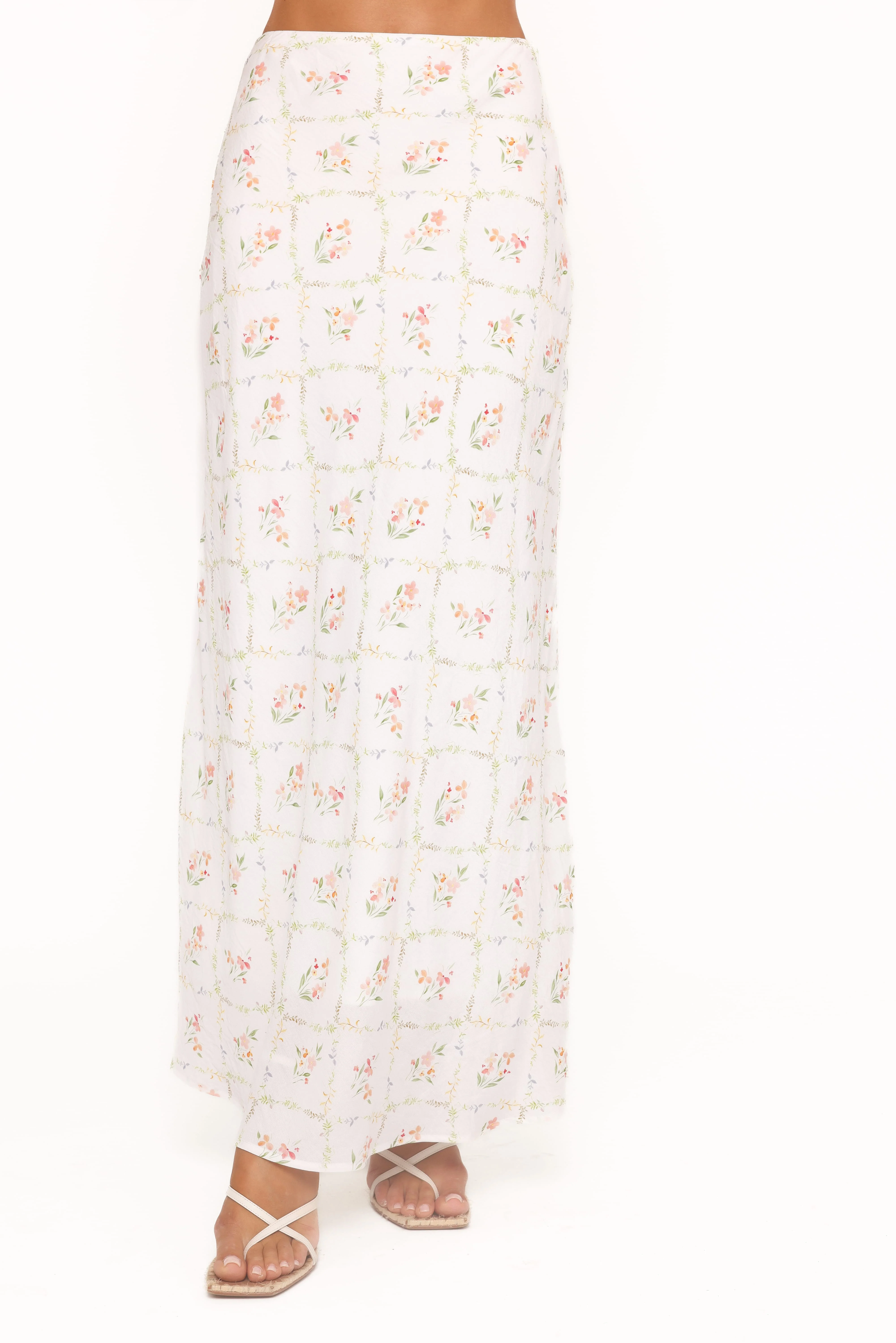 Steele Bias Maxi Skirt - White Vintage Floral - Image 3