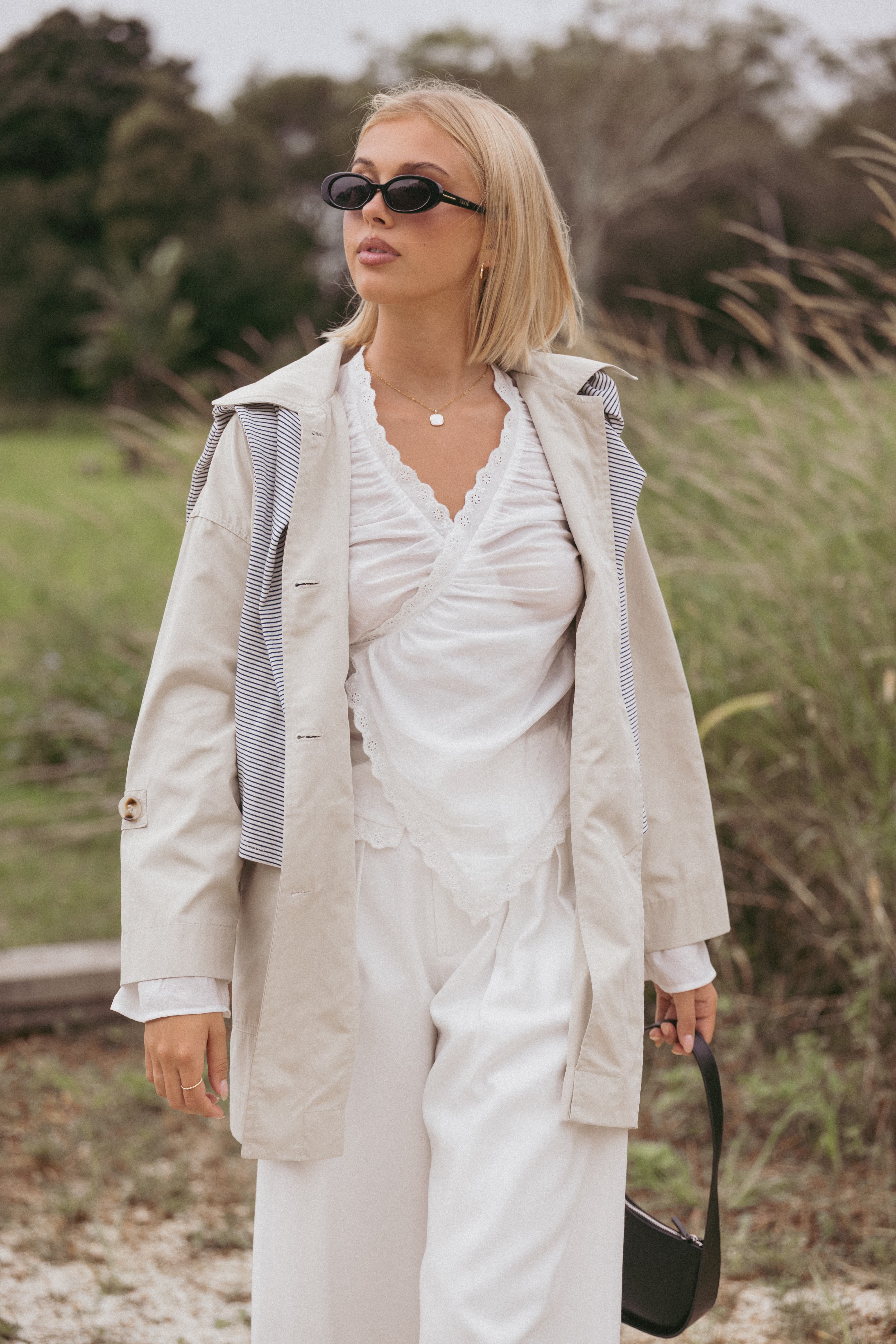 Stella Button Front Collar Jacket - Taupe - Image 3
