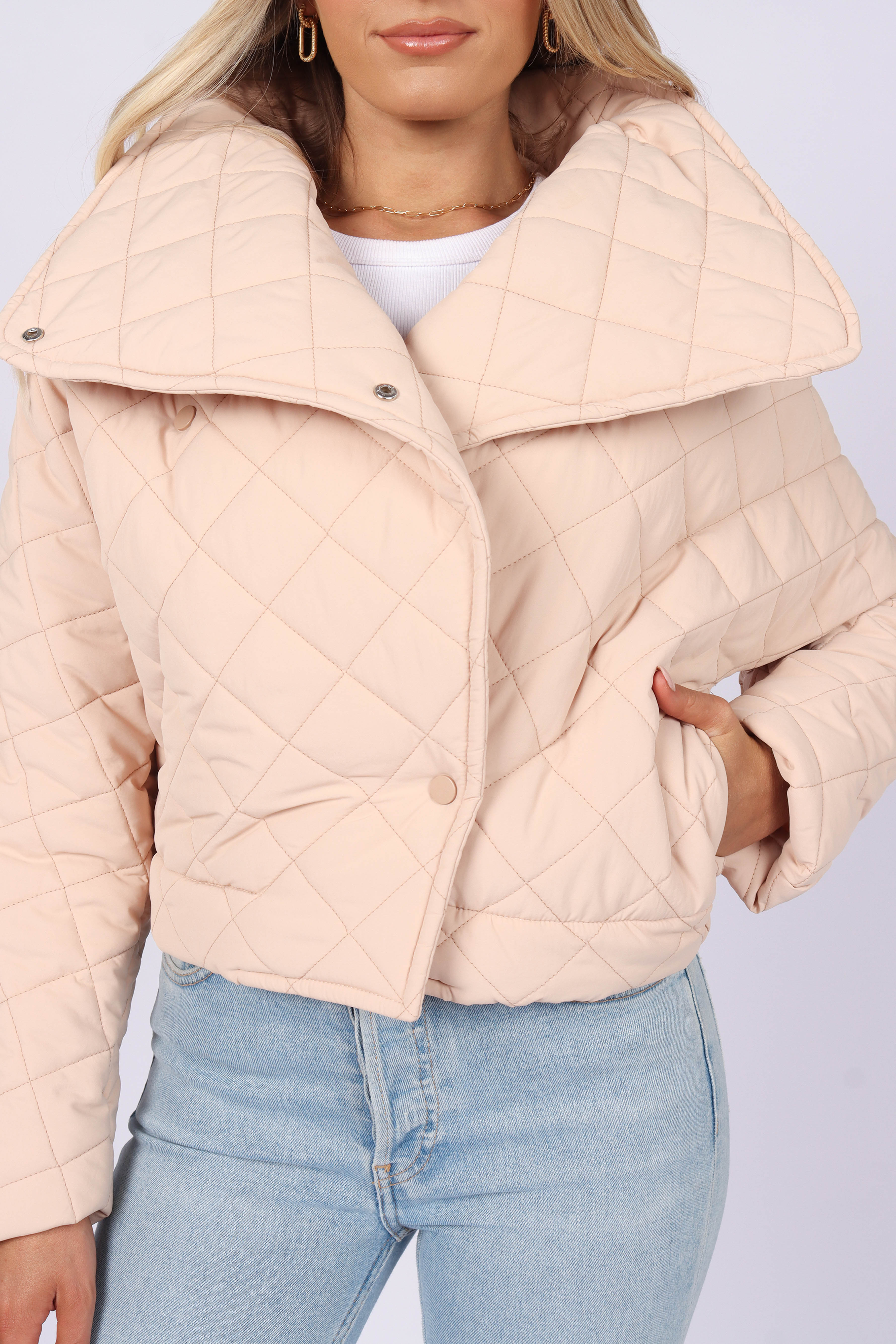 Susannah Quilted Jacket - Beige - Image 3
