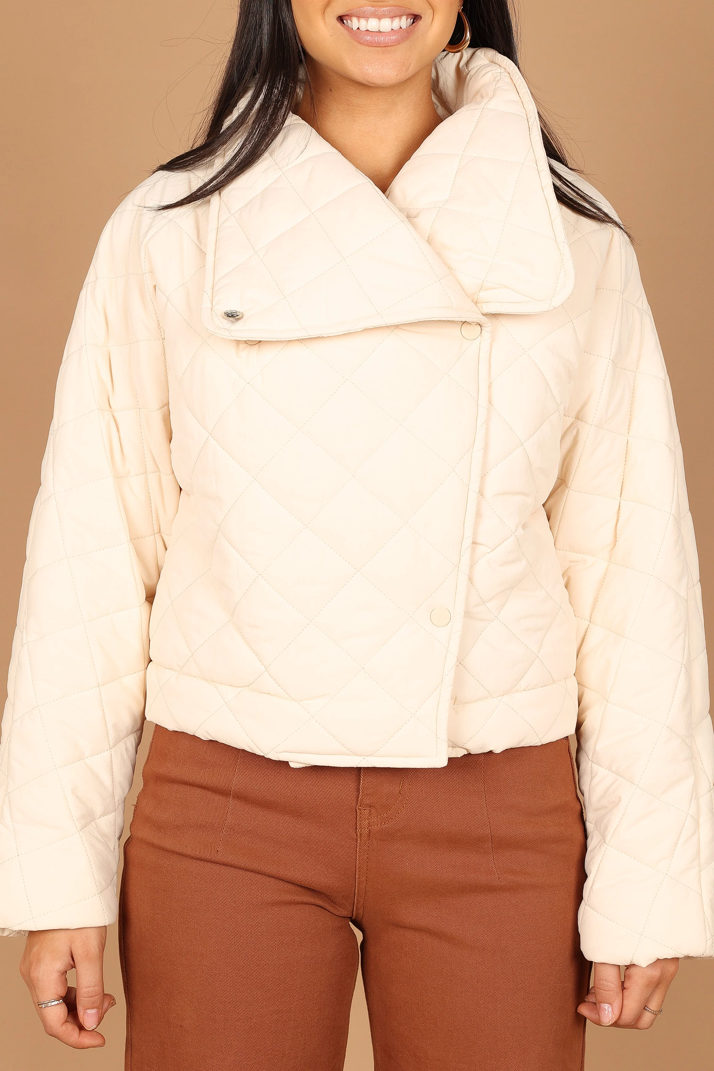 Susannah Quilted Jacket - Cream - Image 2