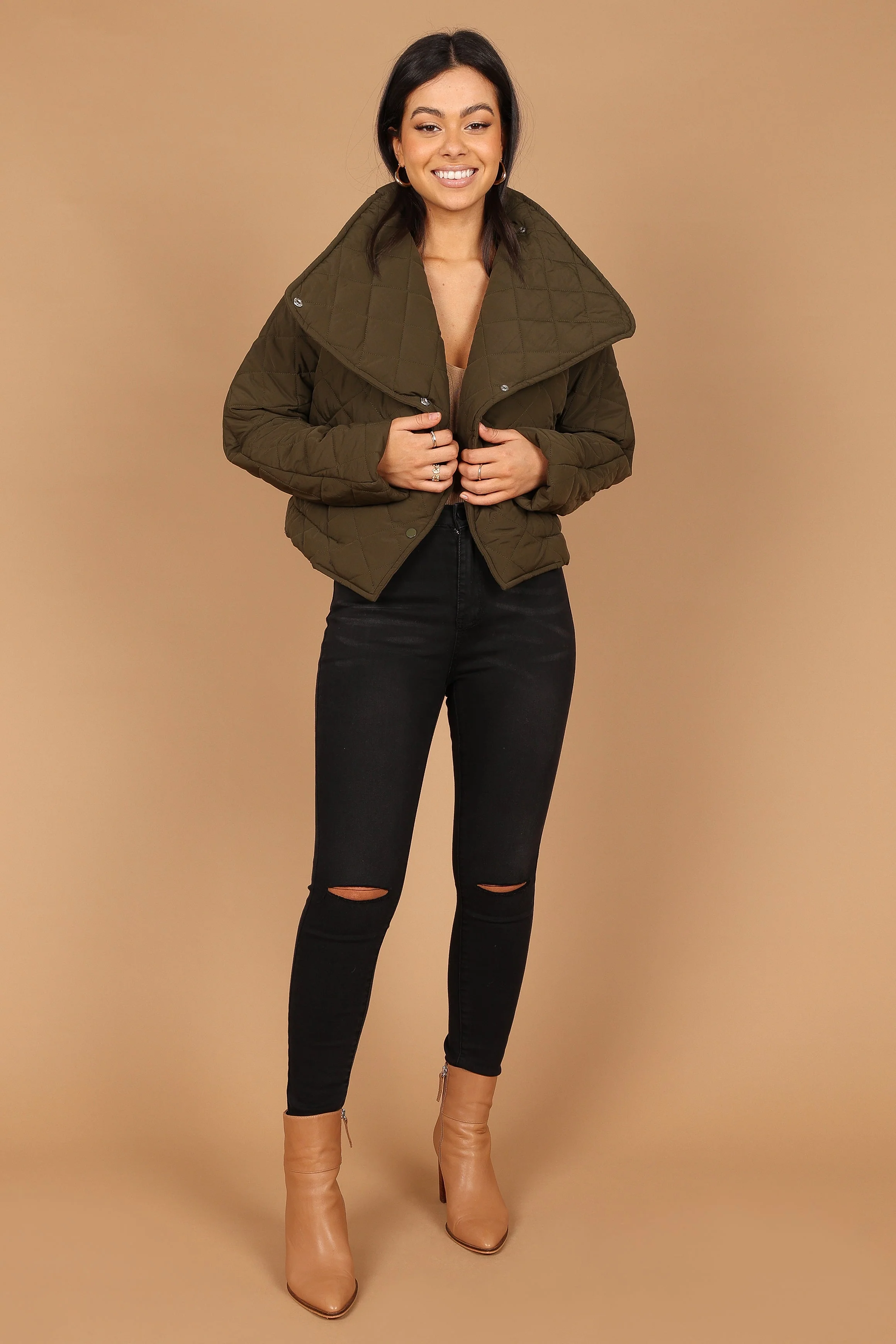 Susannah Quilted Jacket - Olive - Image 7