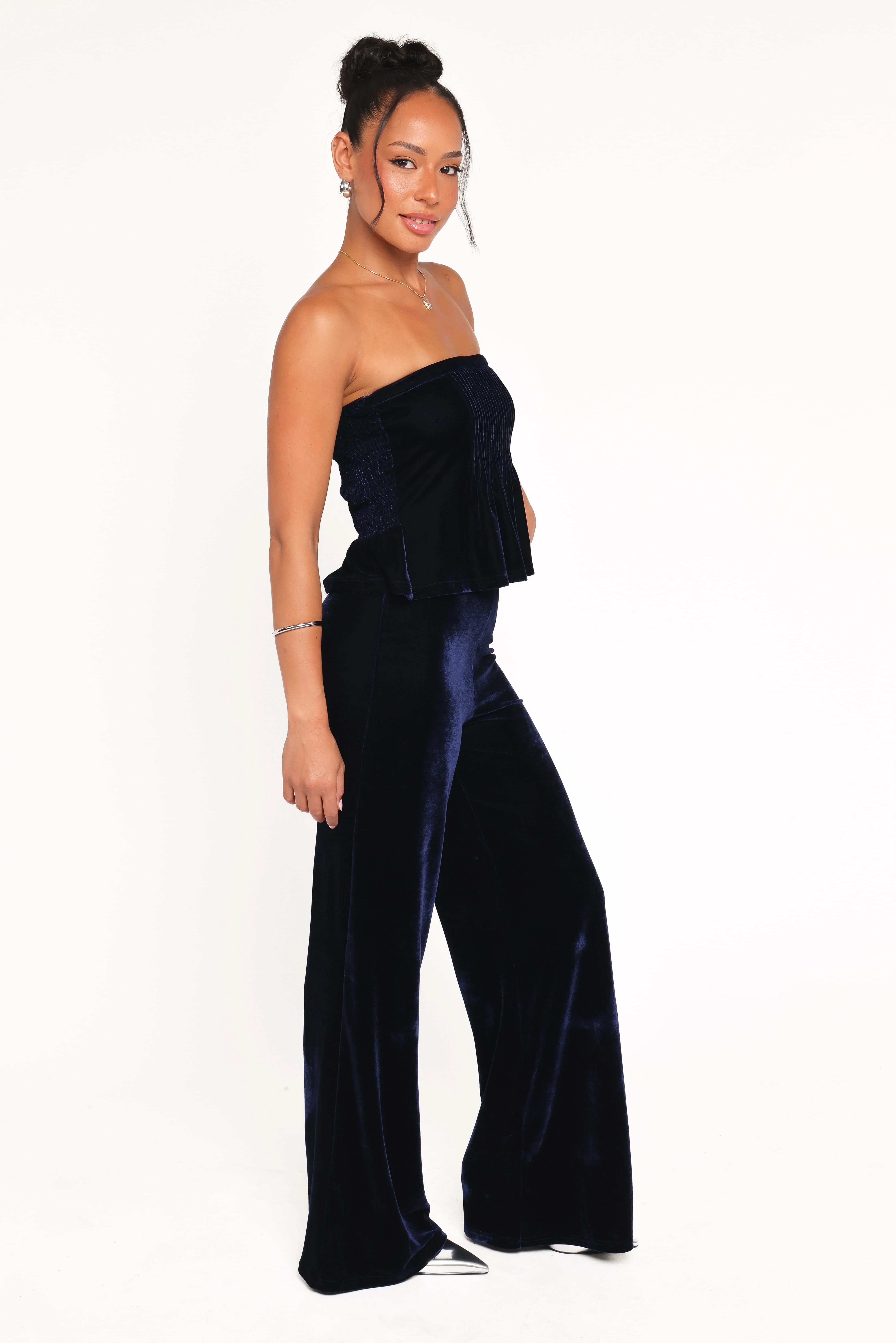 Sutton Strapless Pant Set - Midnight Blue Velvet - Image 4
