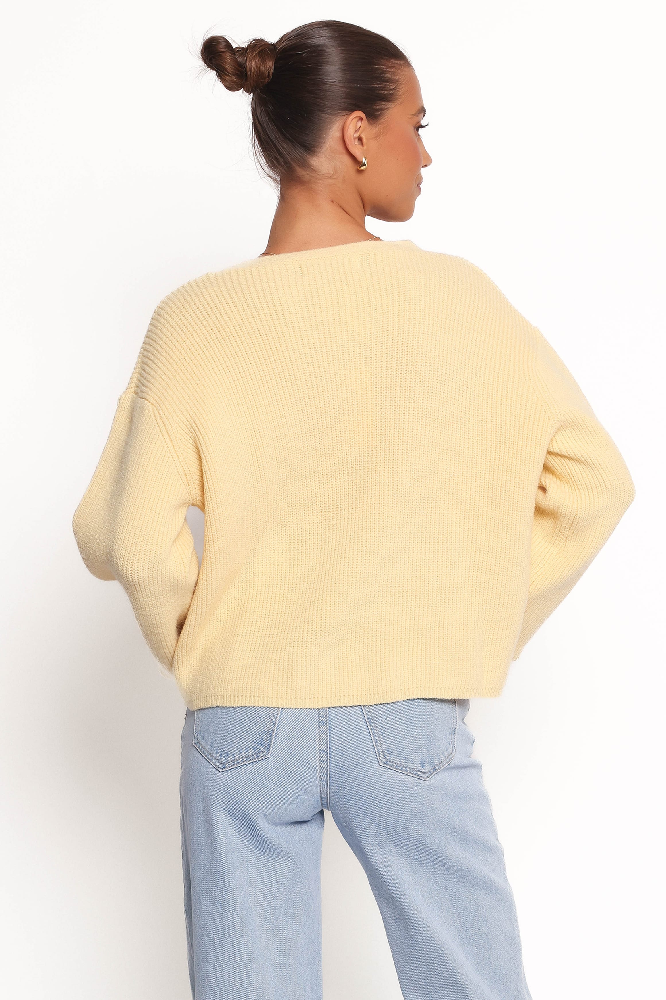 Sybil Button Front Cardigan - Butter Yellow - Image 5