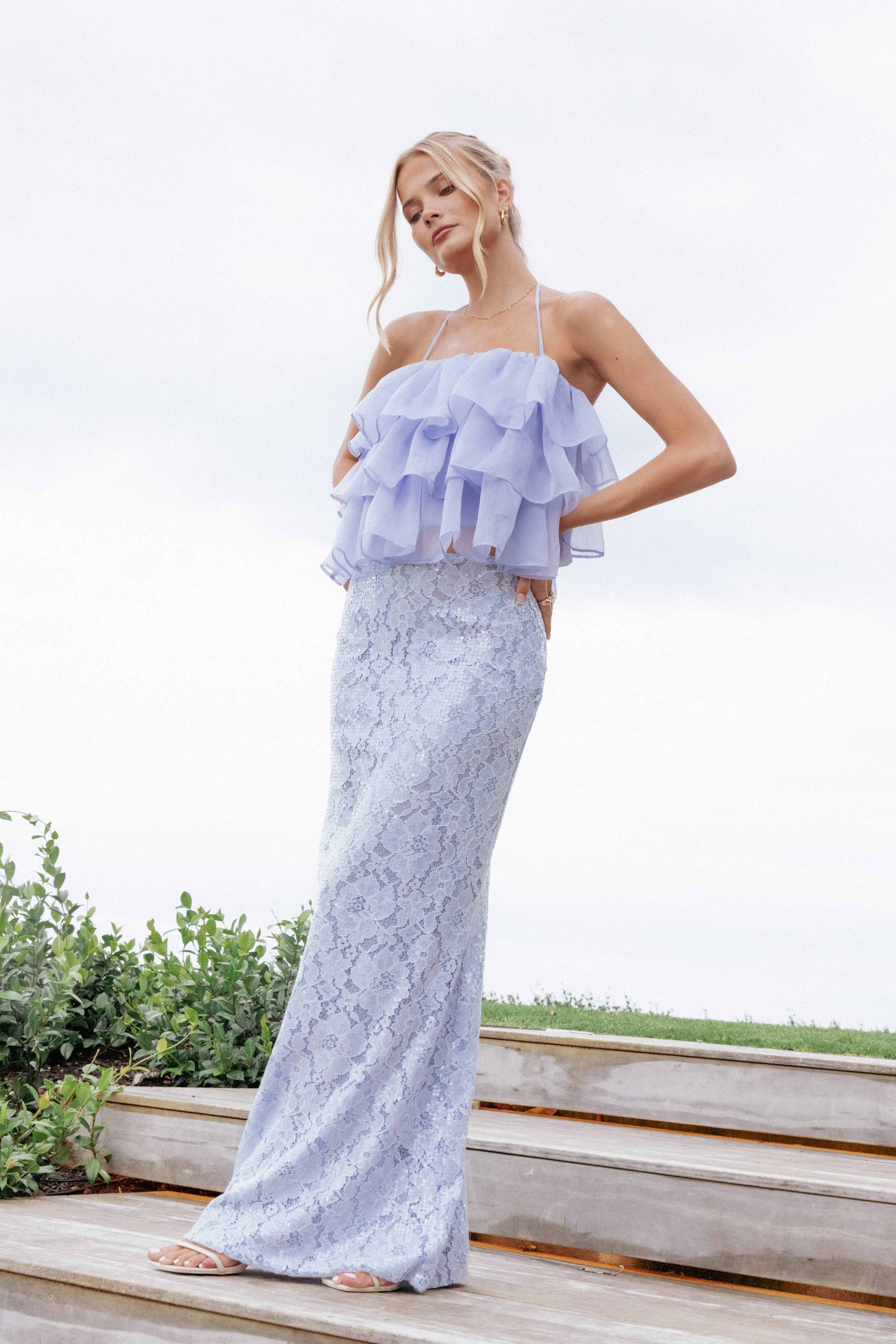 Taelya Flounce Top - Blue - Image 8