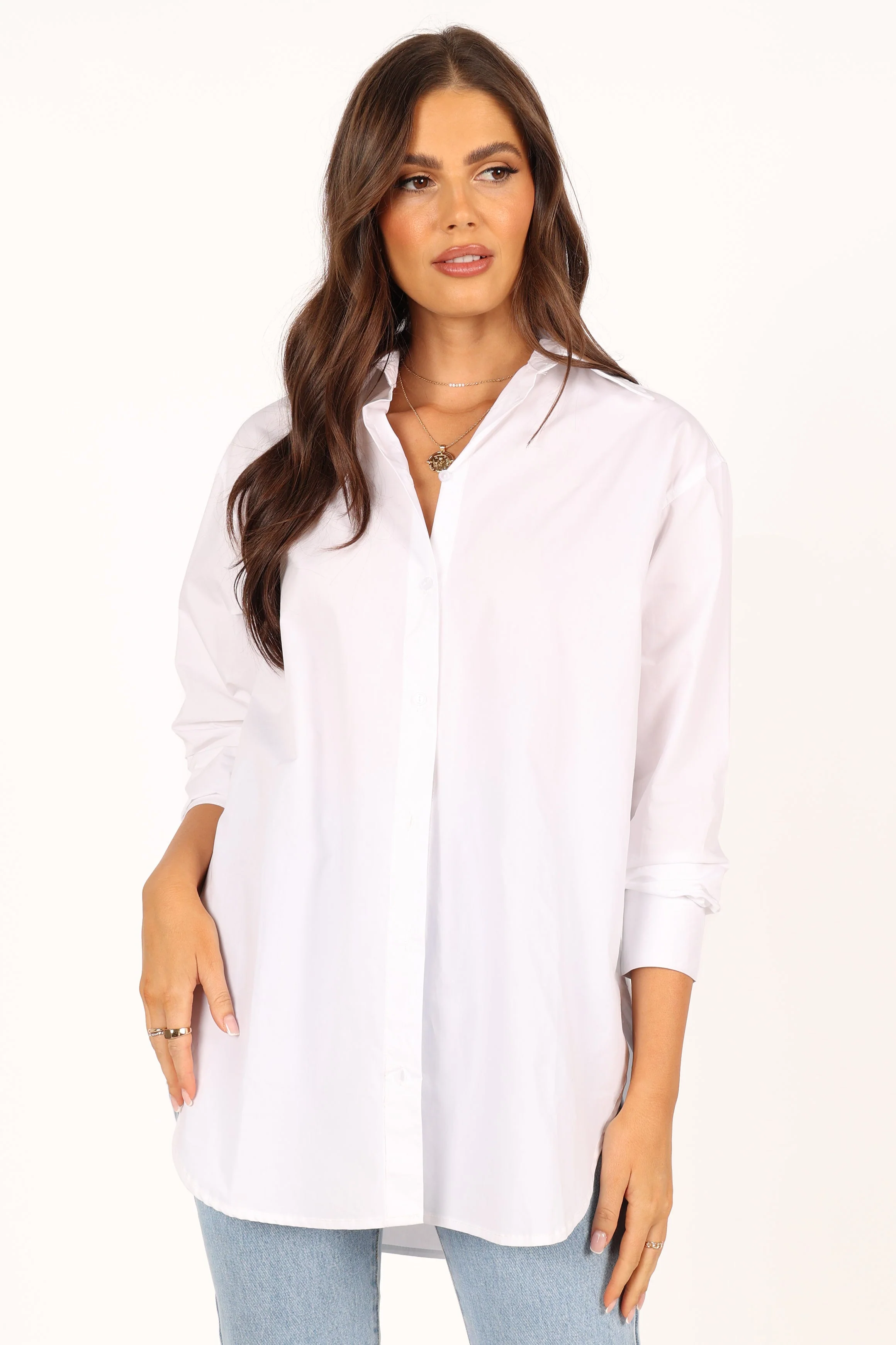 Tal Oversized Shirt - White - Image 2