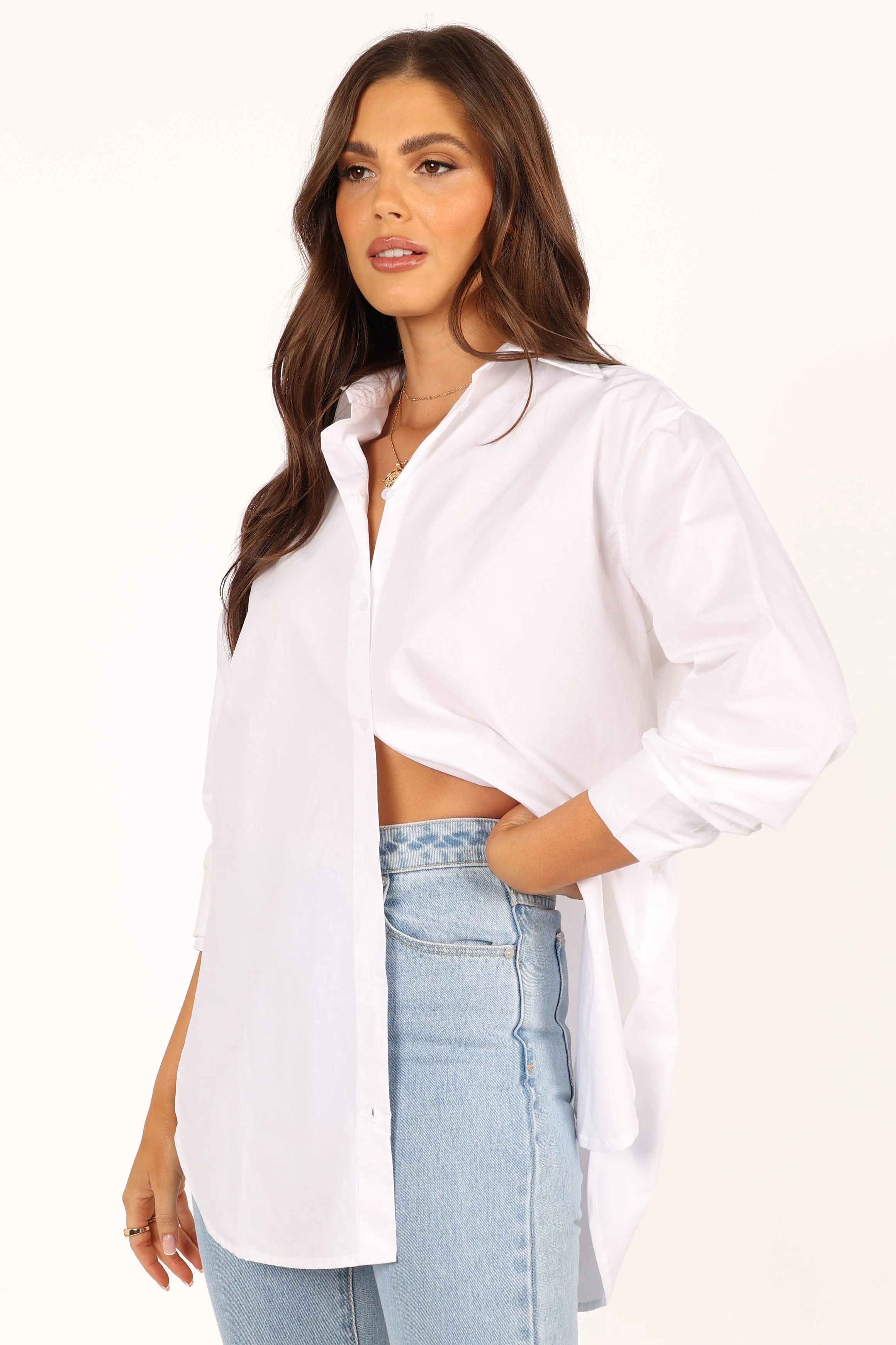 Tal Oversized Shirt - White - Image 3