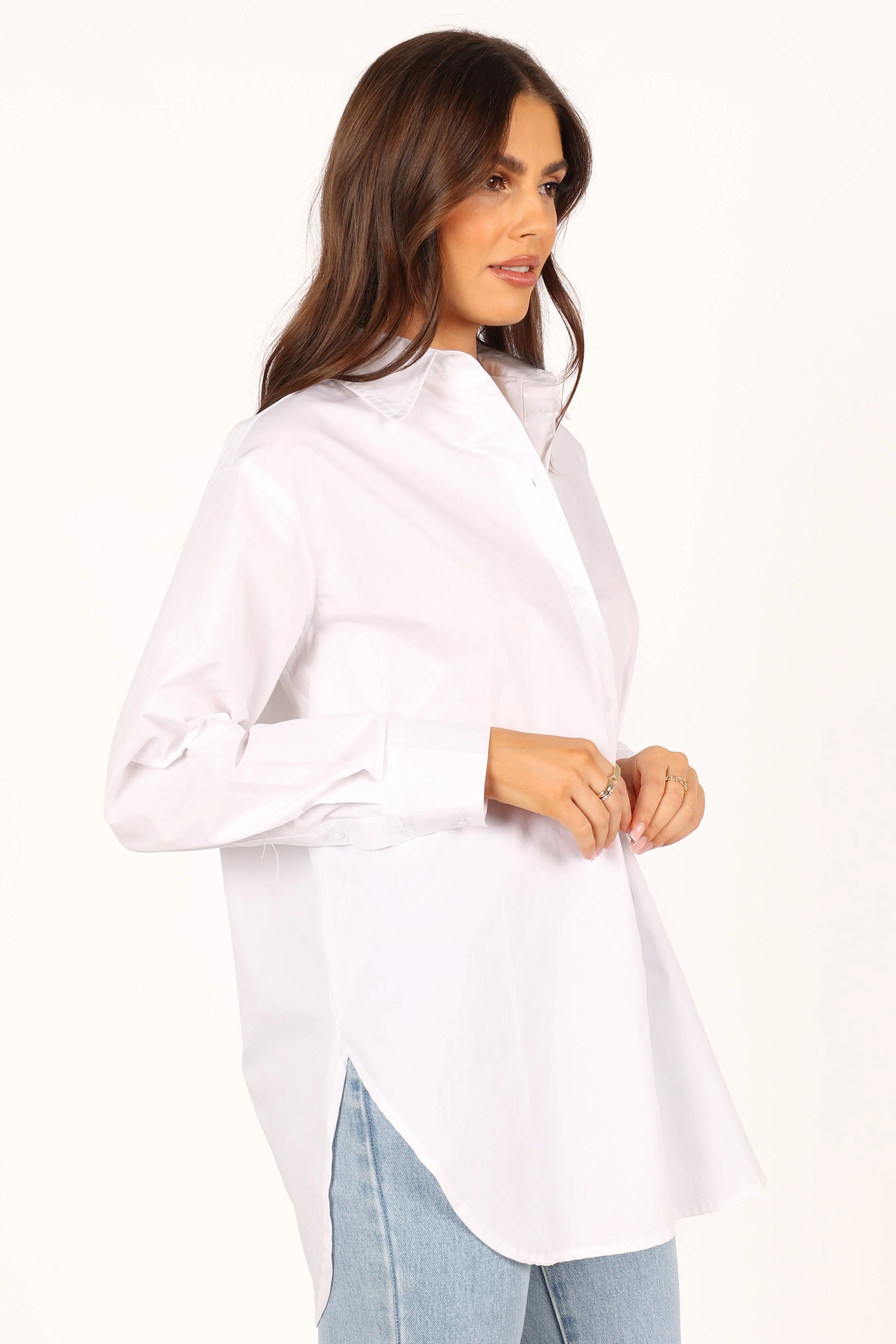 Tal Oversized Shirt - White - Image 8