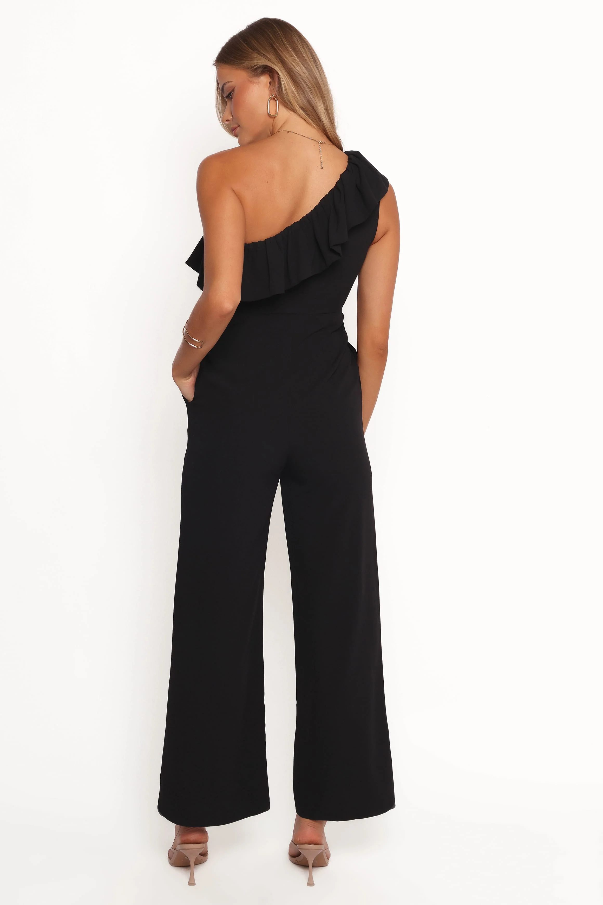 Talita One Shoulder Jumpsuit - Black - Image 2