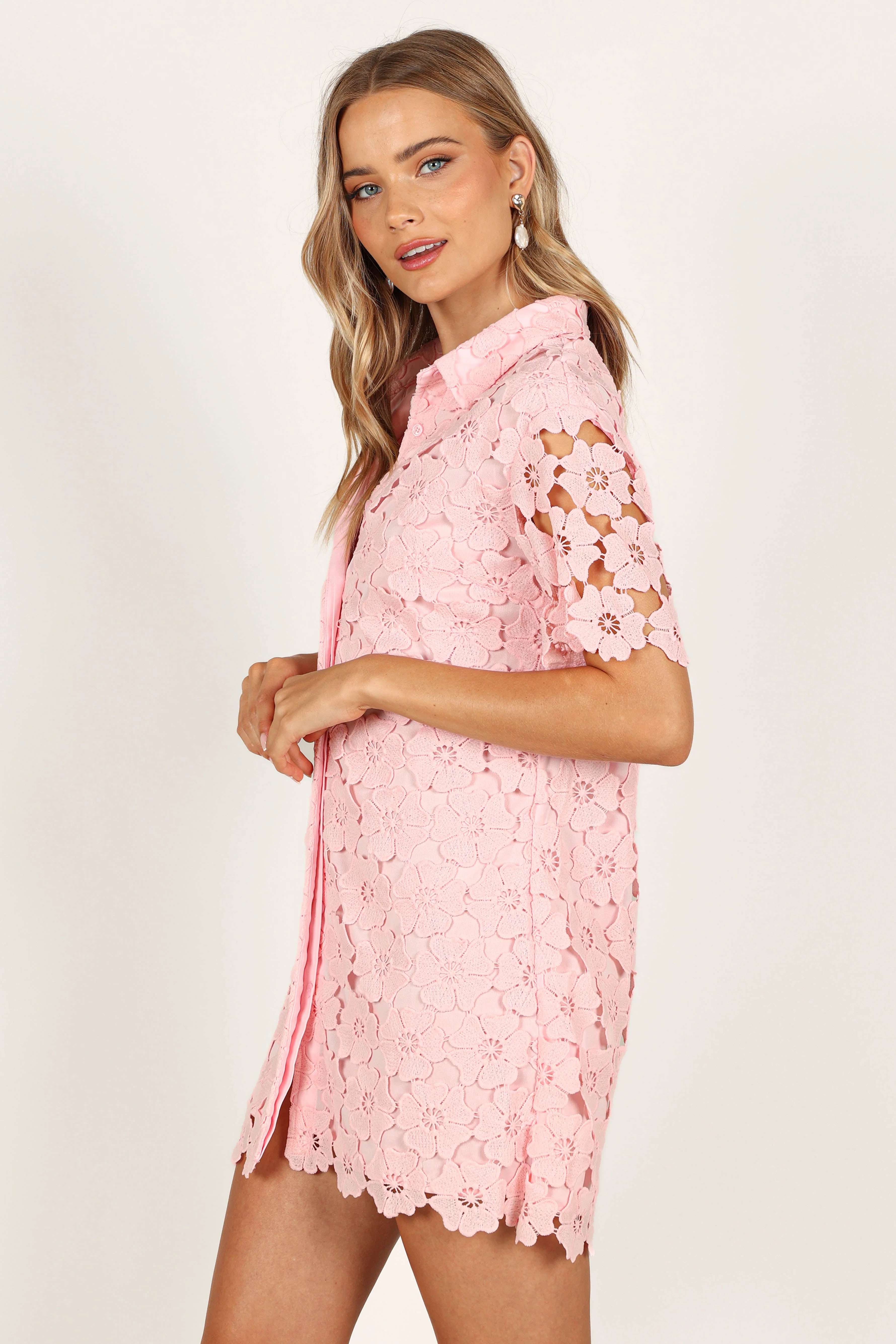 Tallie Button Up Mini Dress - Pink - Image 7