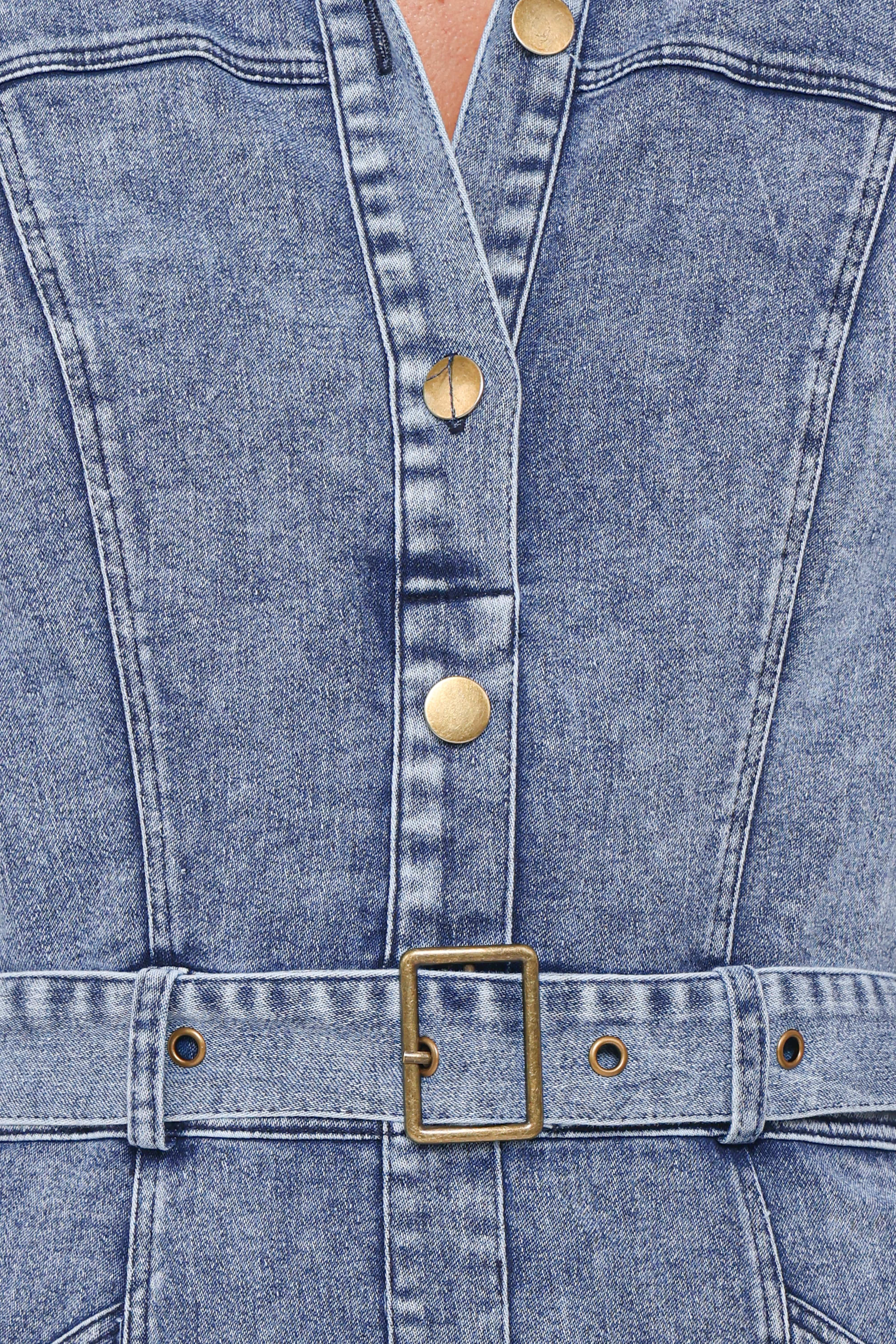 Tamara Maxi Dress - Med Denim - Image 7