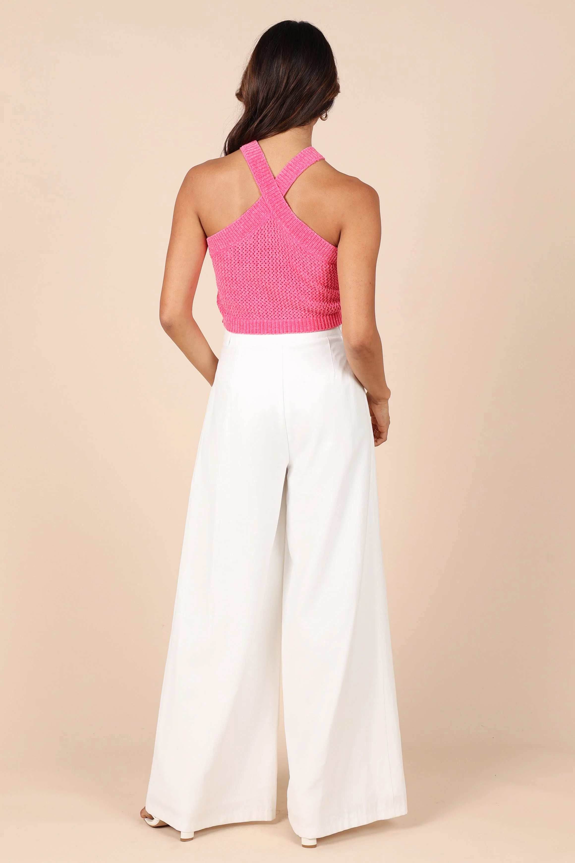 Tayla Cropped Halter Top - Pink - Image 3
