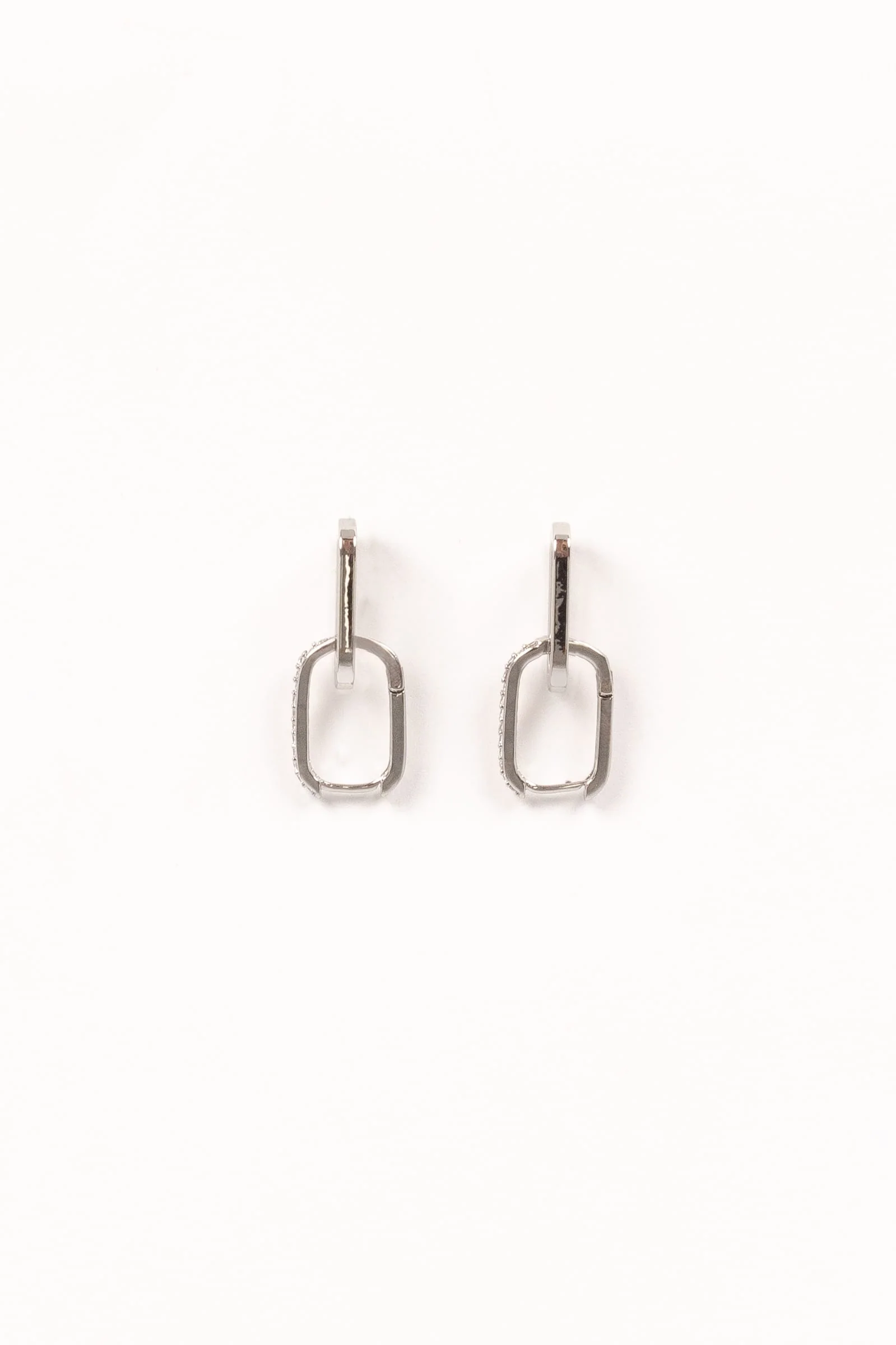 Teagan Double Hoop Earrings - Silver - Image 2