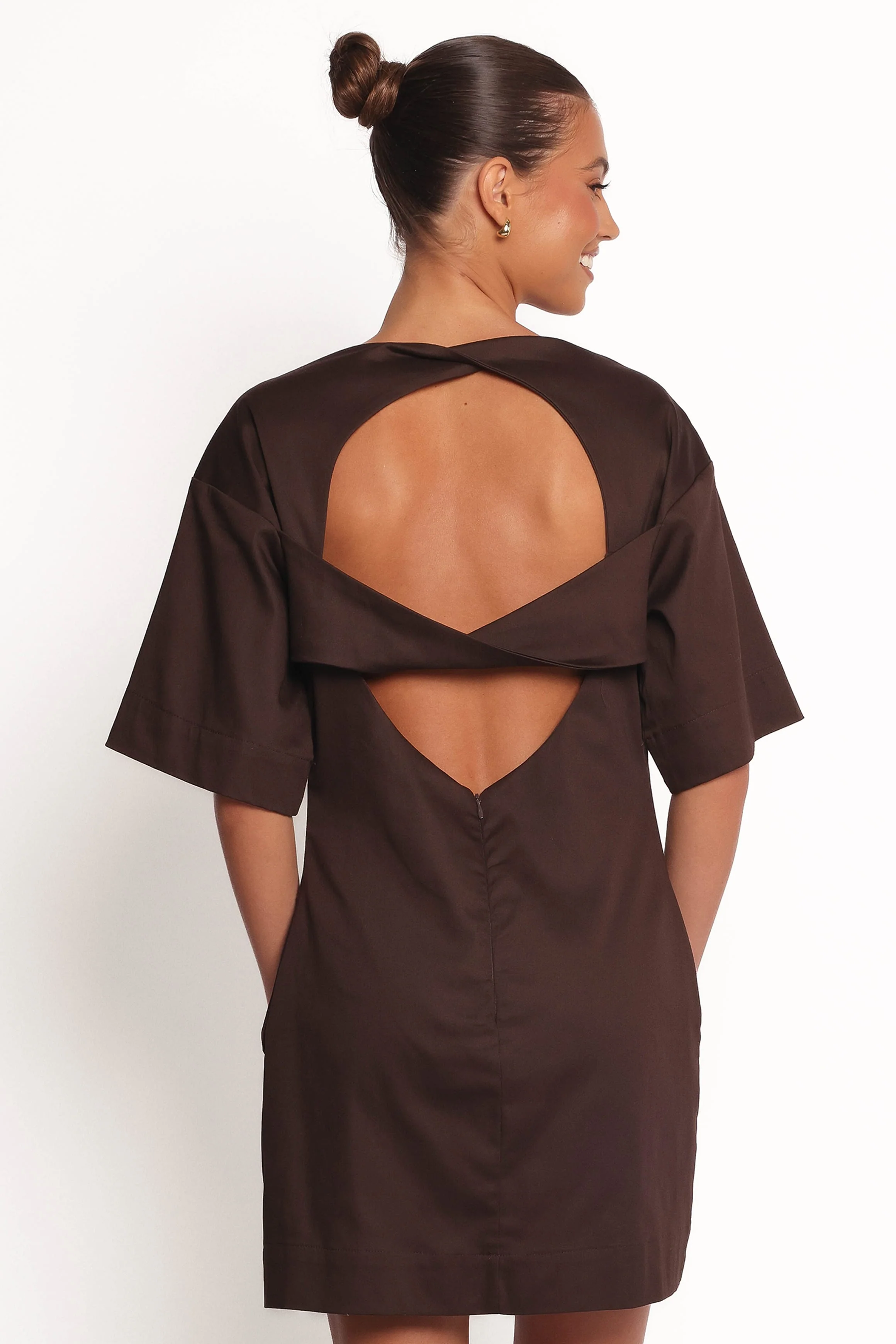 Thorne Mini Dress - Chocolate - Image 2
