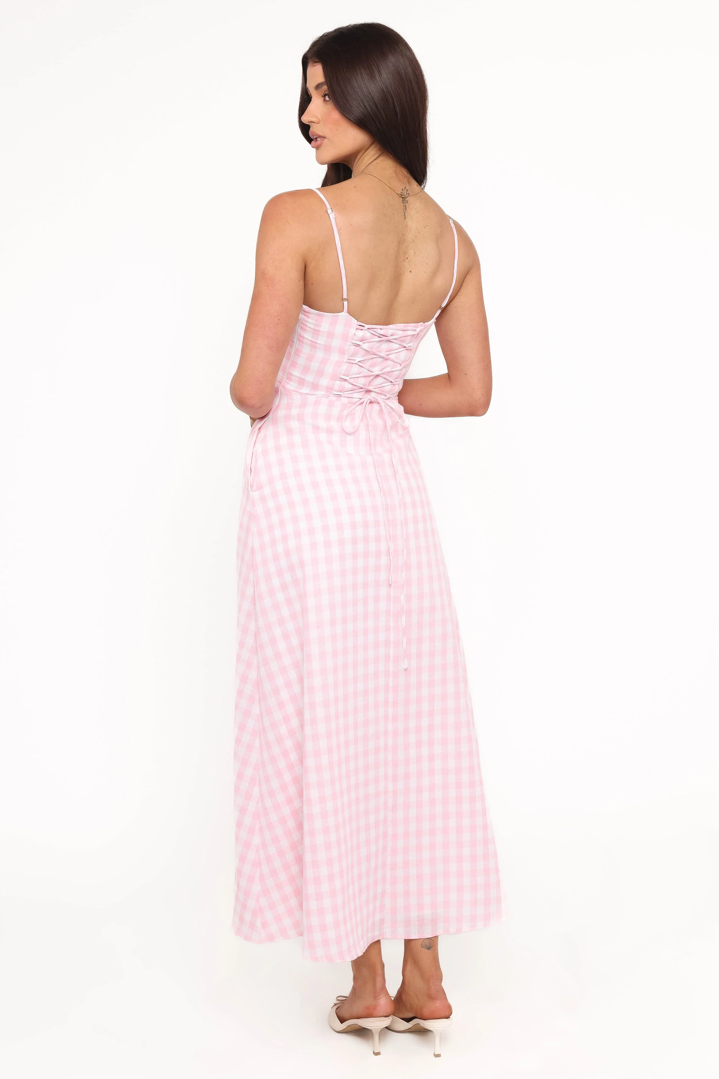 Tilbury Midi Dress - Pink Gingham - Image 4