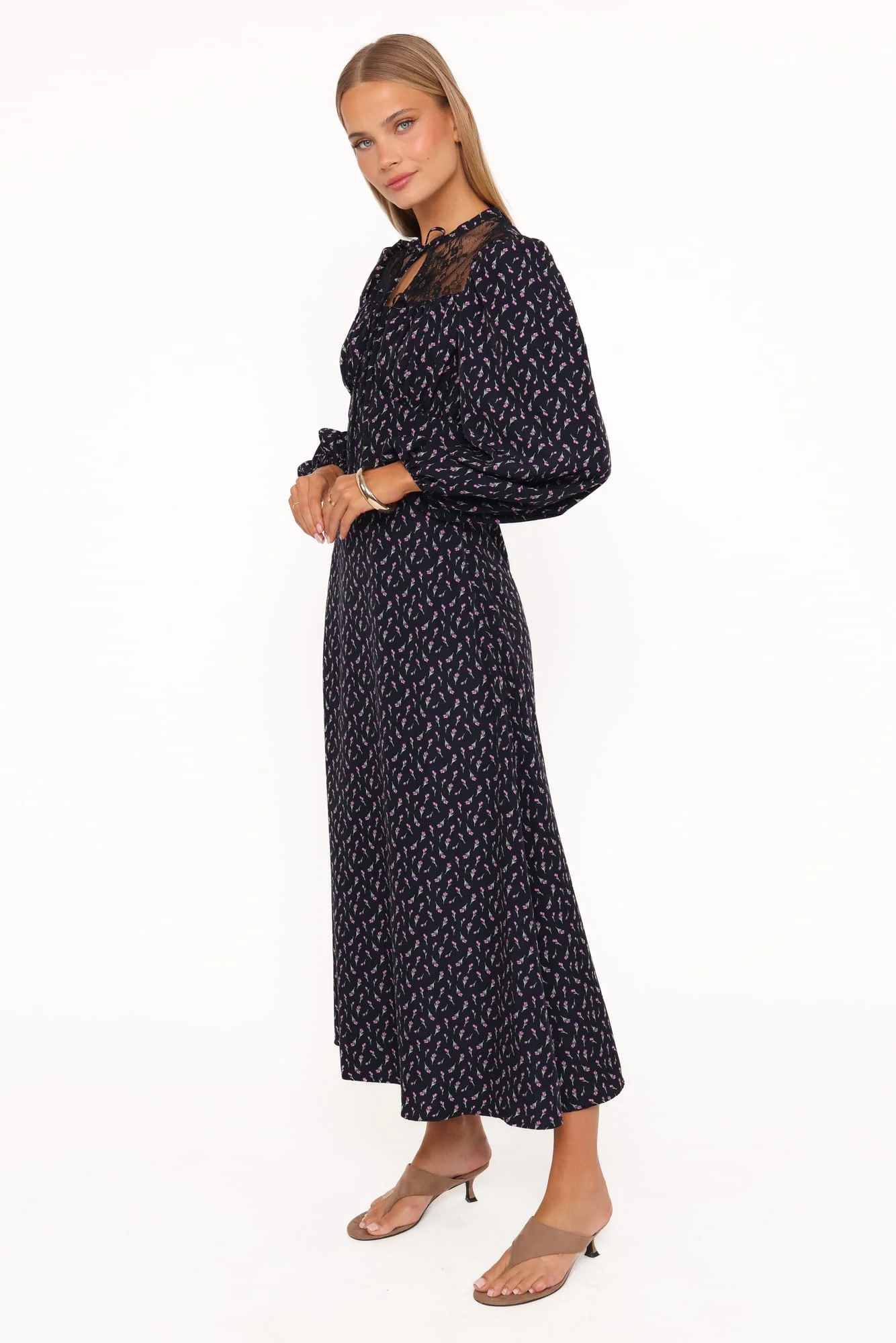 Tillie Long Sleeve Maxi Dress - Navy Tulip Floral - Image 4
