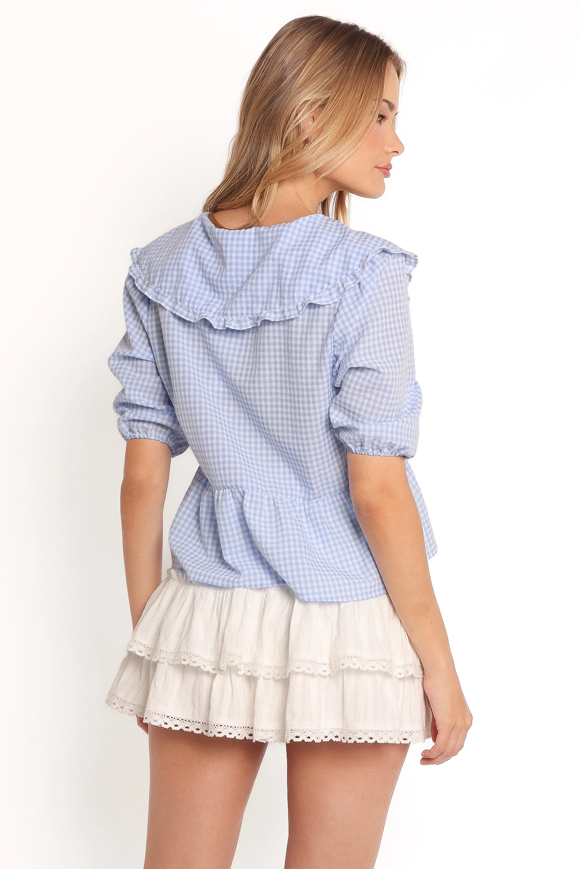 Tillio Tie Front Top - Blue - Image 4