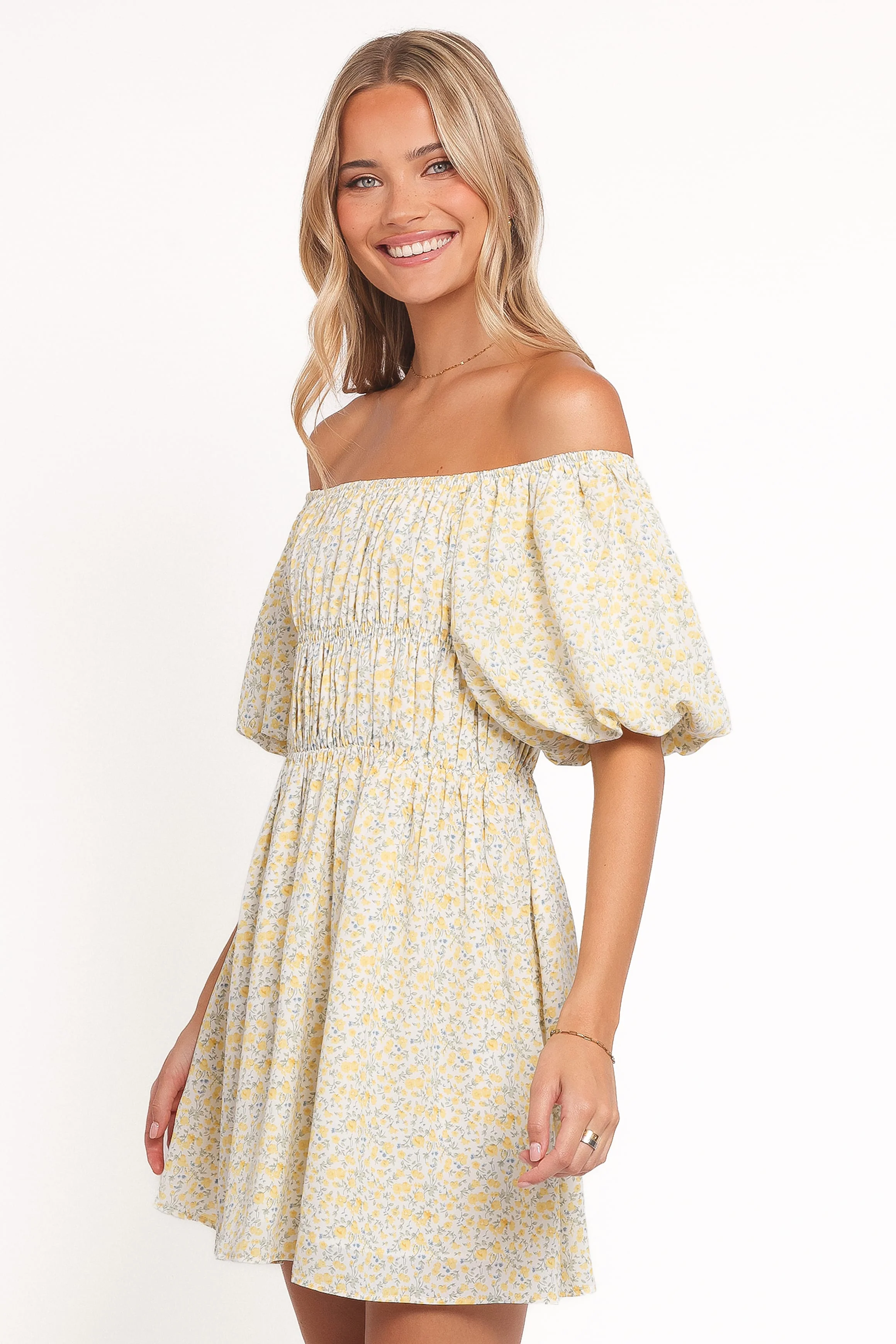 Tori Off Shoulder Mini Dress - Floral - Image 3