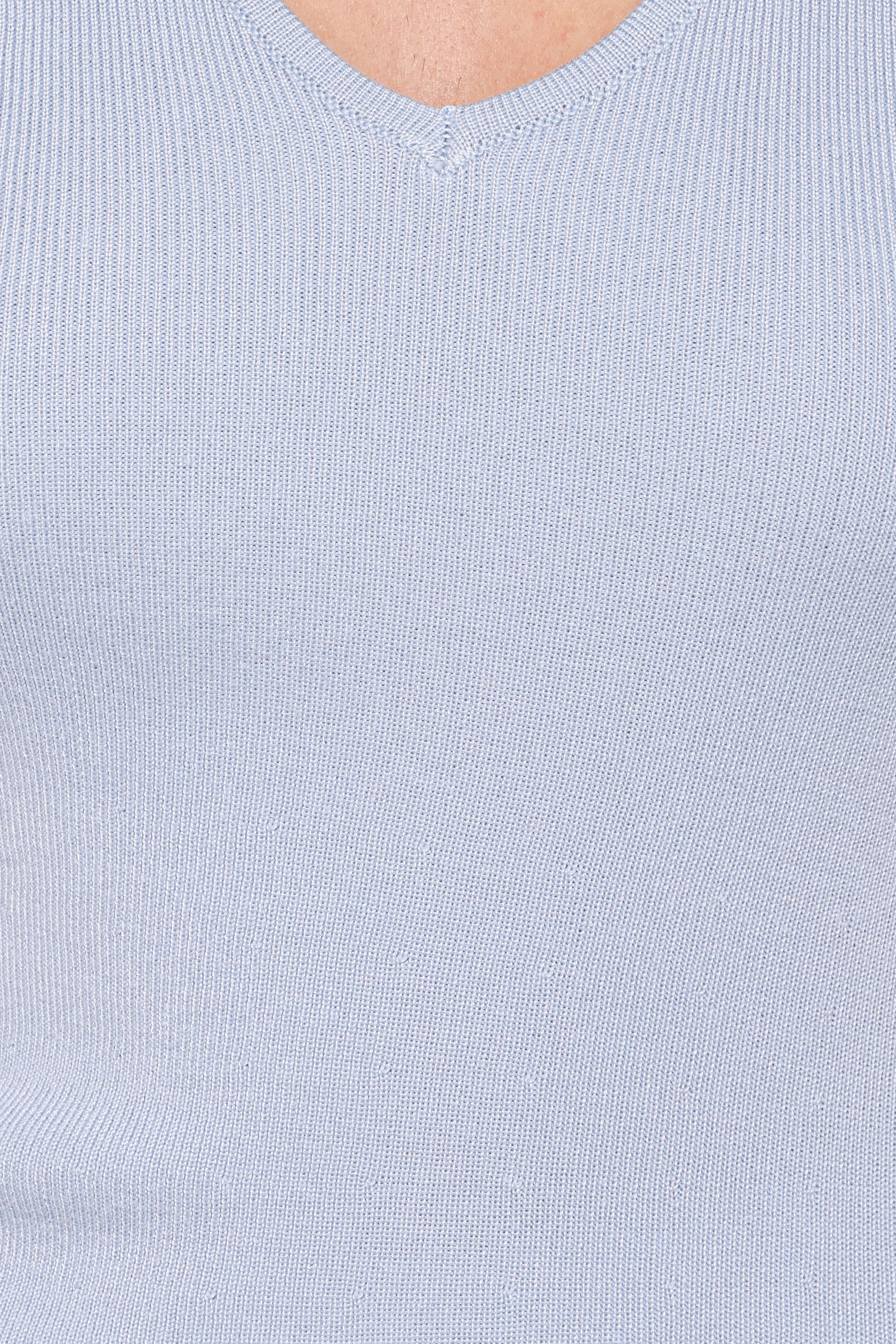Tori Side Cinch Knitted Top - Light Blue - Image 6
