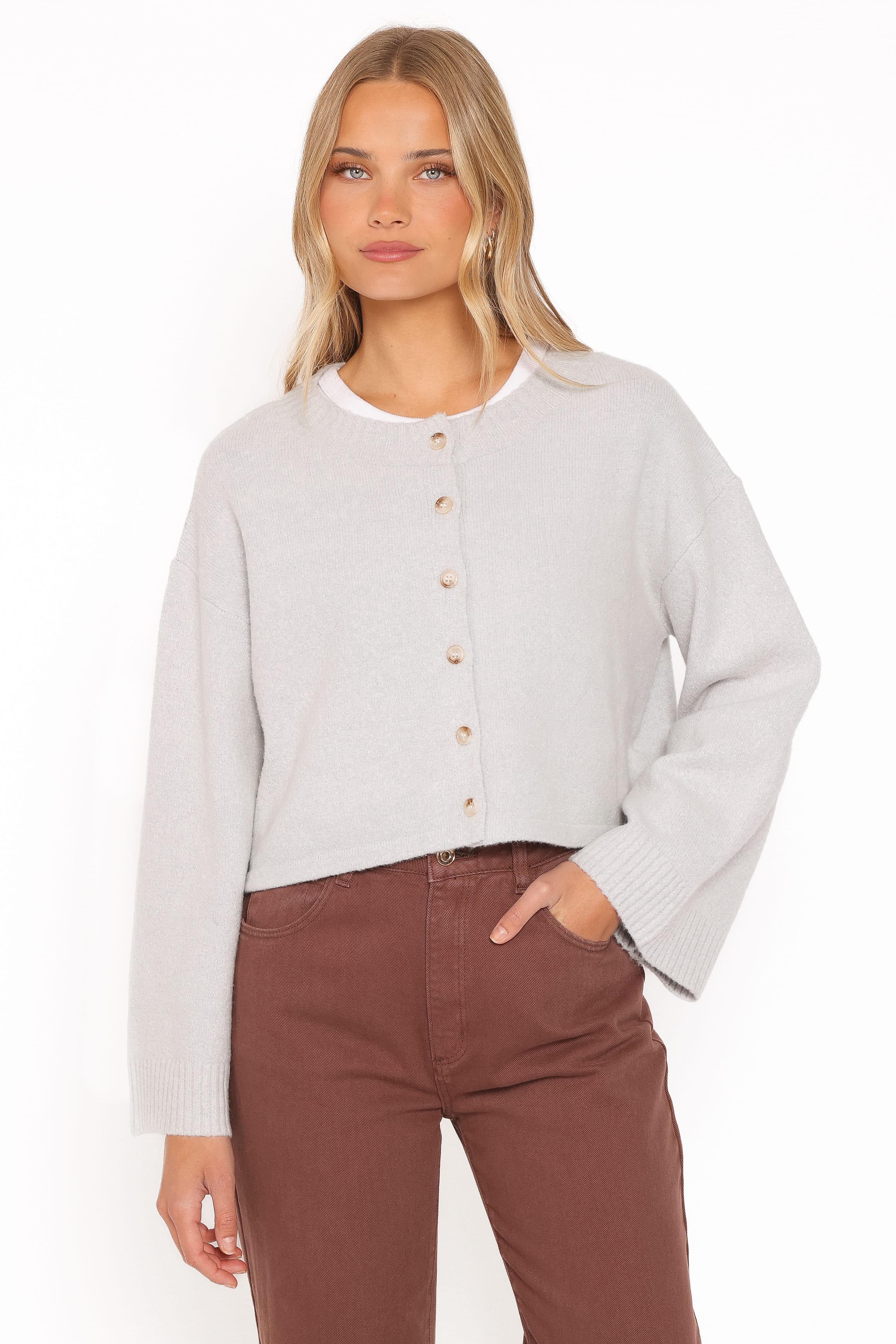 Tori Wide Sleeve Cardigan - Grey - Image 2
