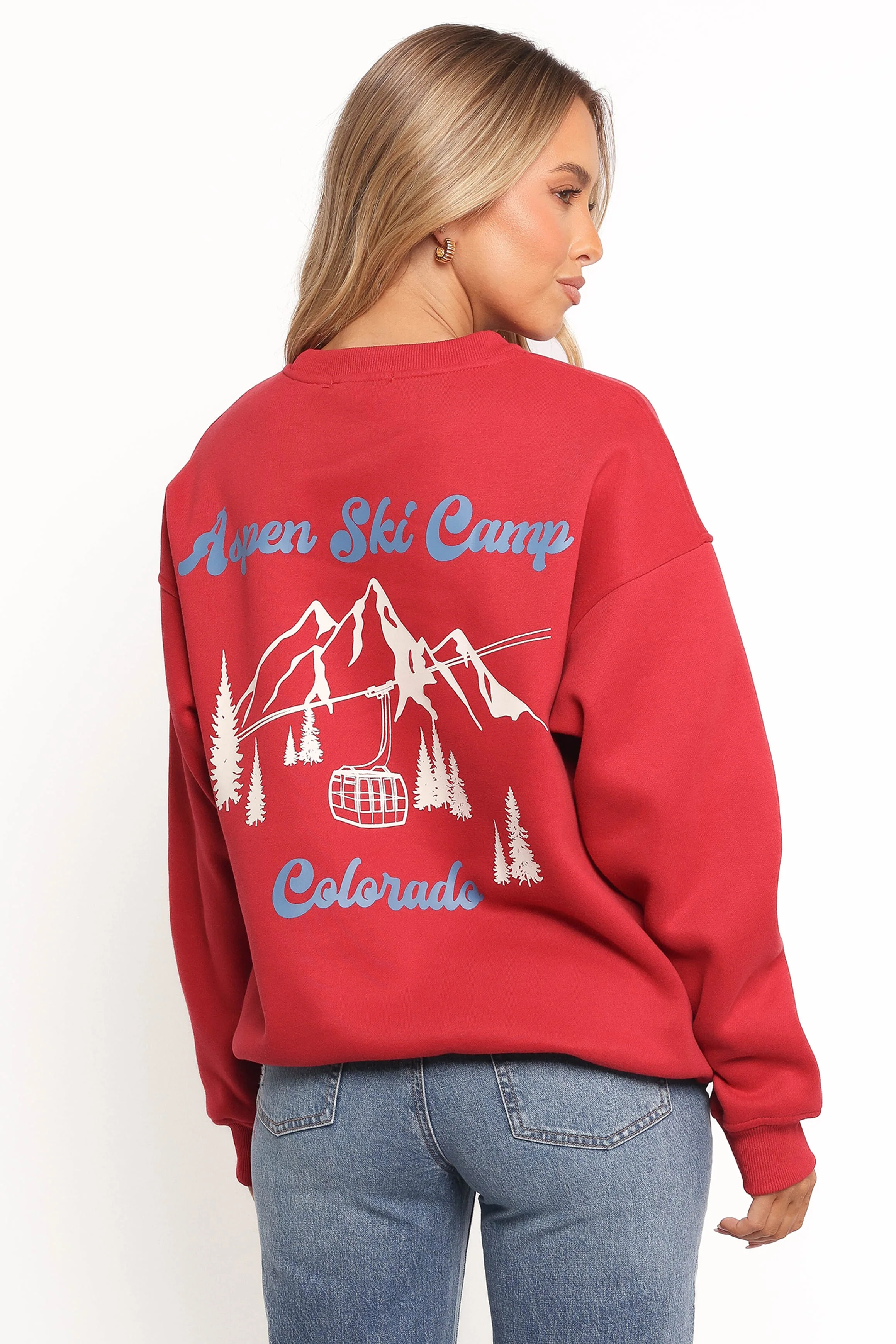 Torie Apres Ski Camp Sweatshirt - Cherry - Image 2
