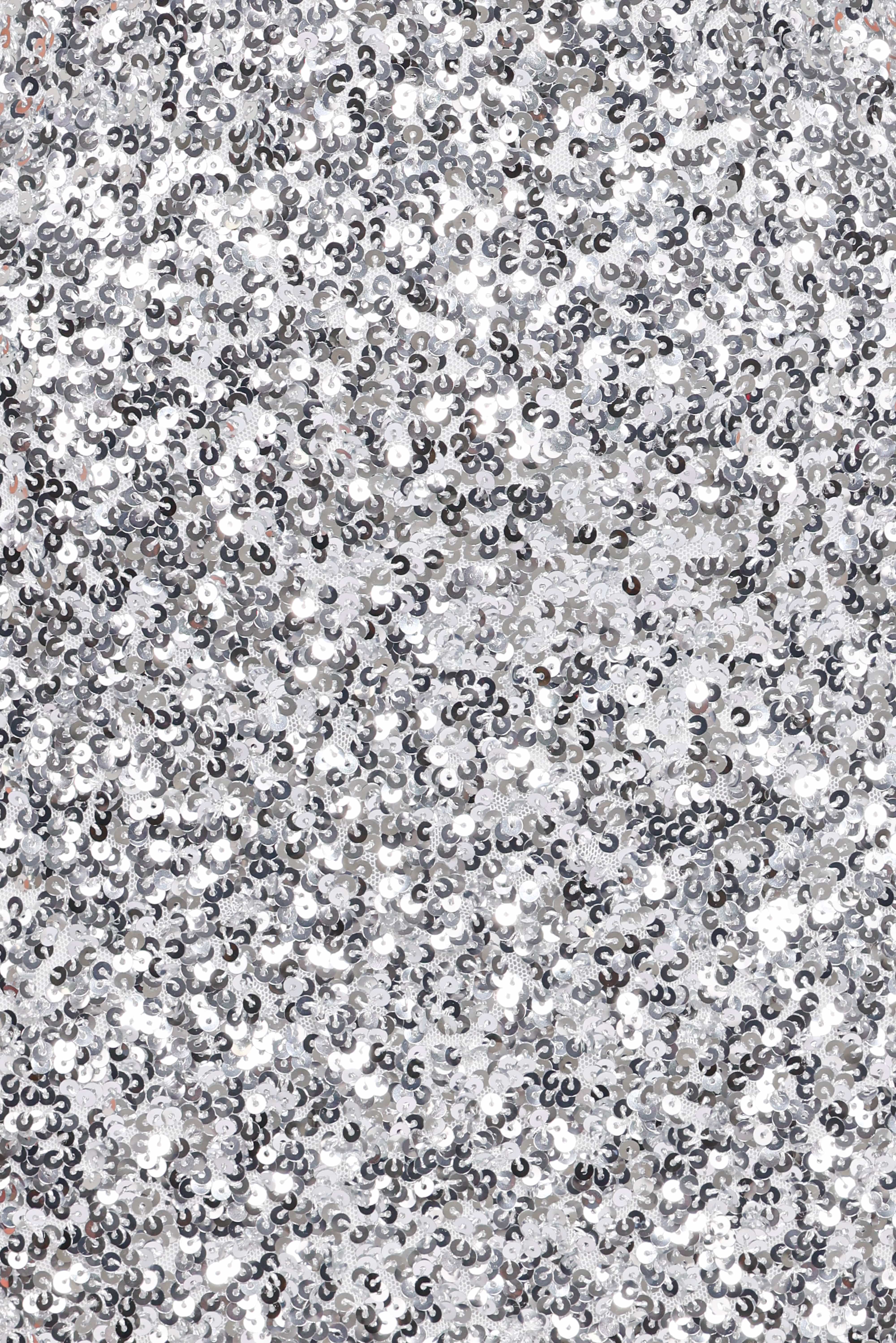 Tory Off Shoulder Sequin Mini Dress - Silver - Image 7