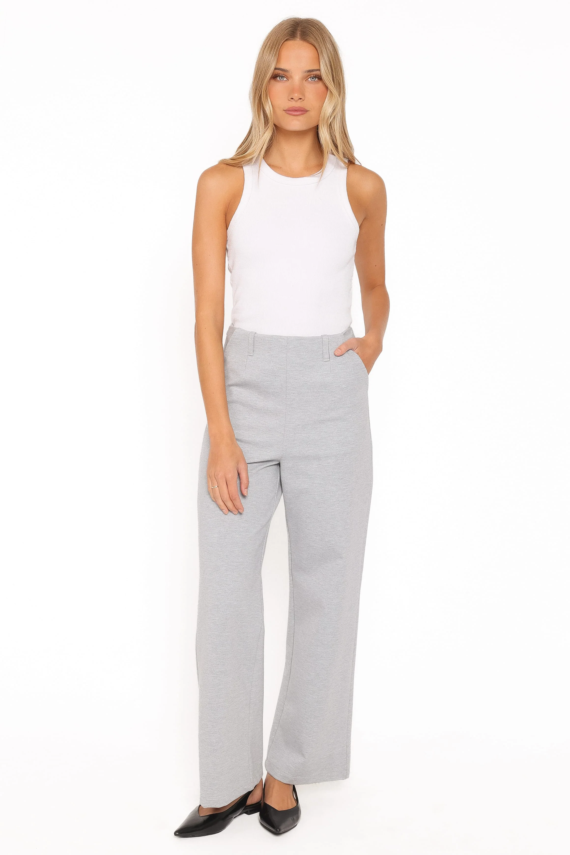 Tylah Ponte Pants - Heather Grey - Image 2