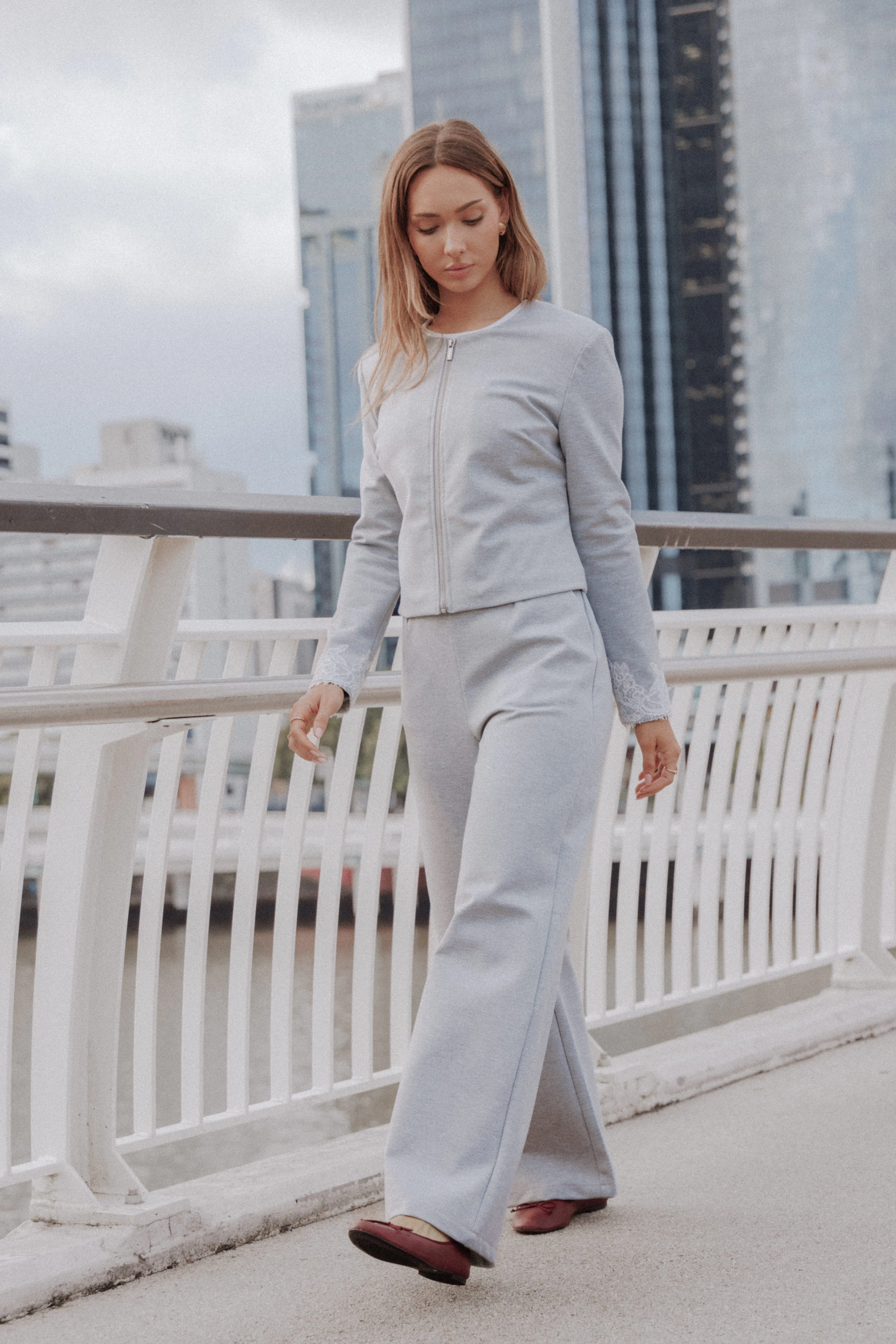 Tylah Ponte Pants - Heather Grey - Image 8