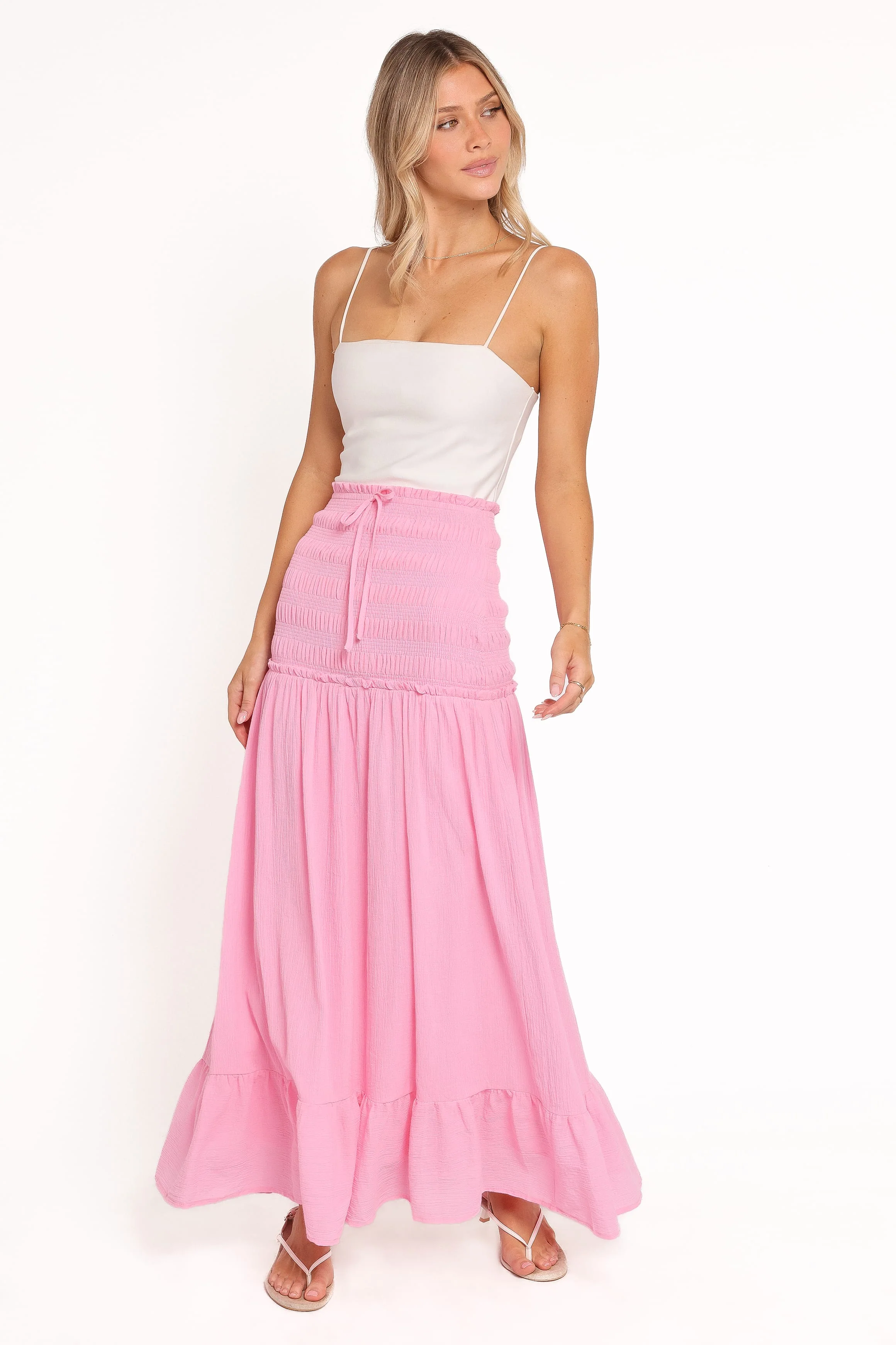 Valerie Drop Waist Maxi Skirt - Pink - Image 6