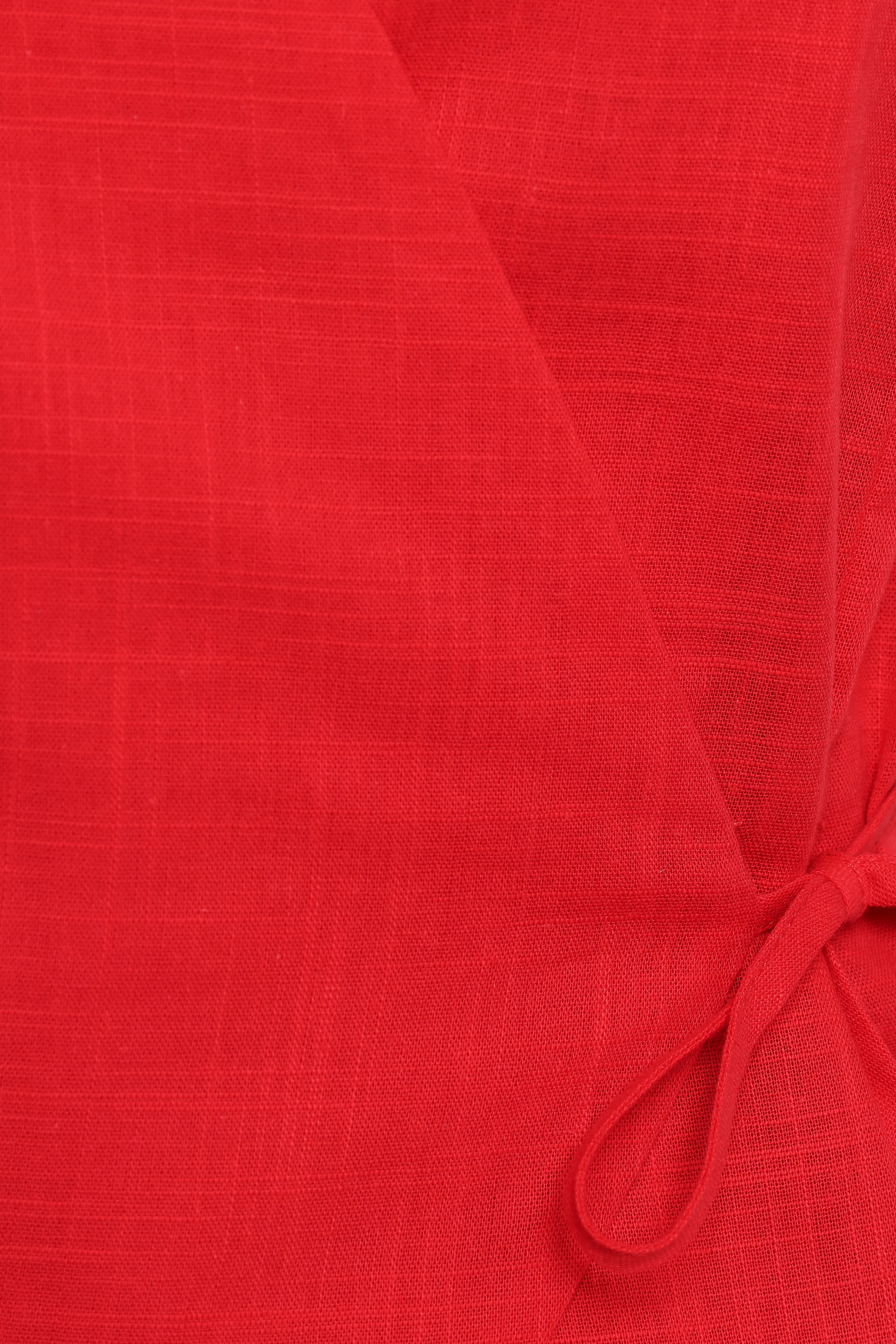 Vanni Wrap Front Linen Top - Red - Image 9