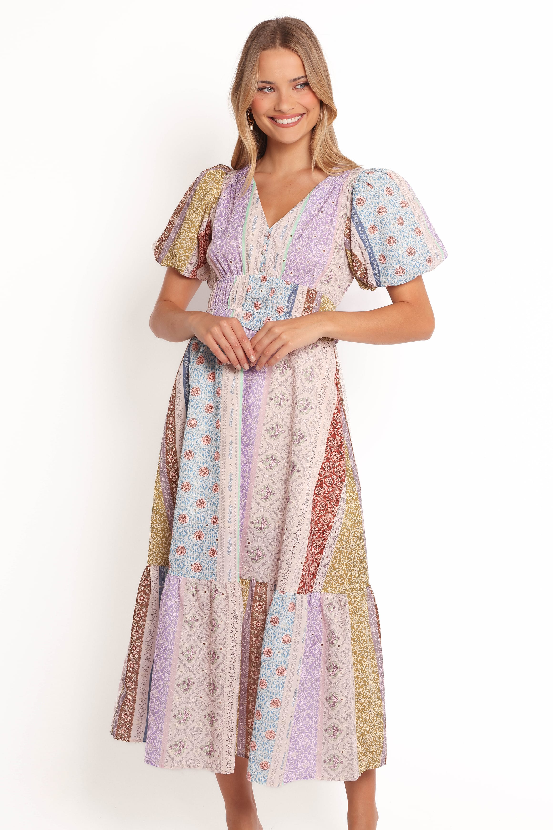 Verona Patchwork Midi Dress - Botanic Multi - Image 7