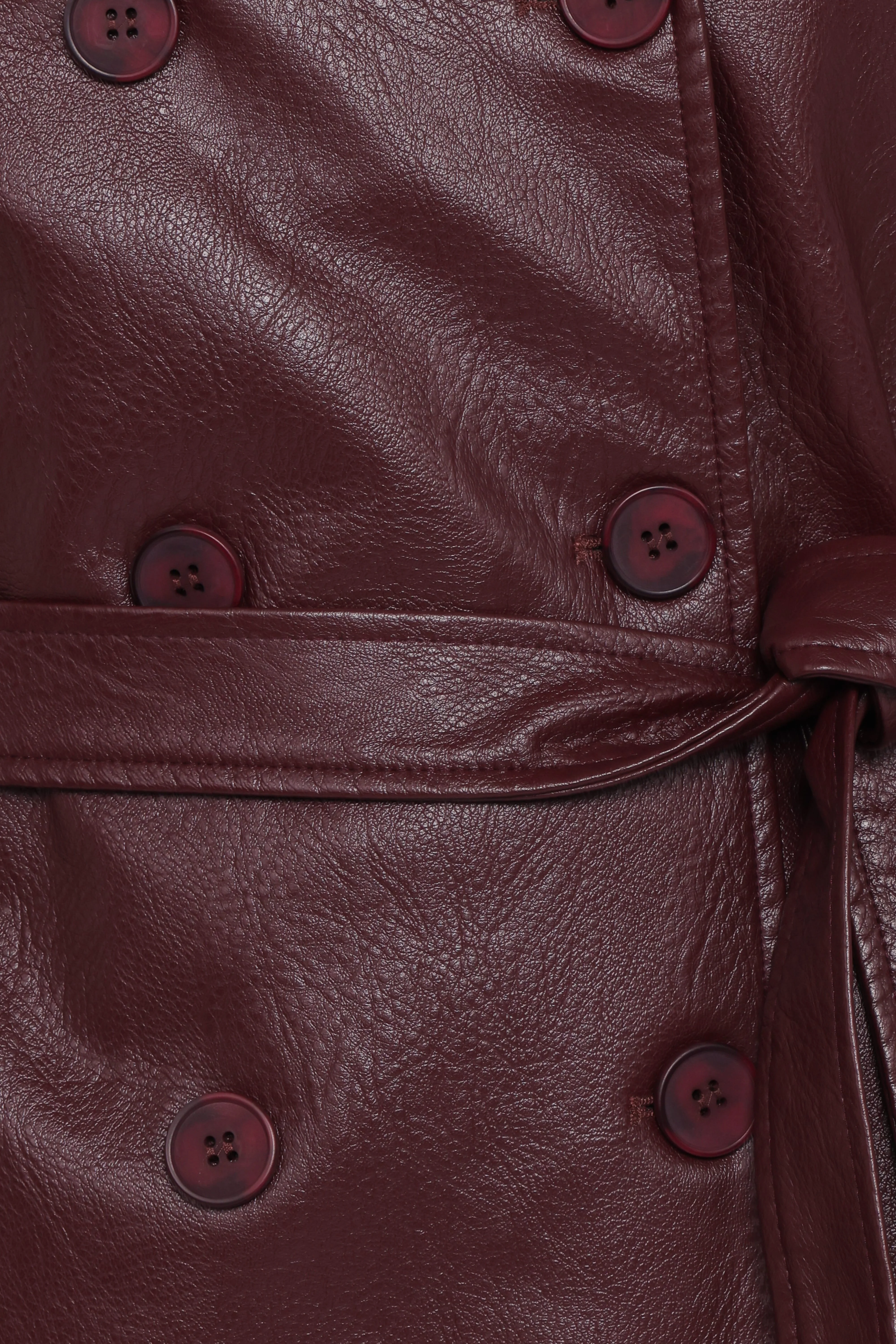 Vita Faux Leather Jacket - Burgundy - Image 6
