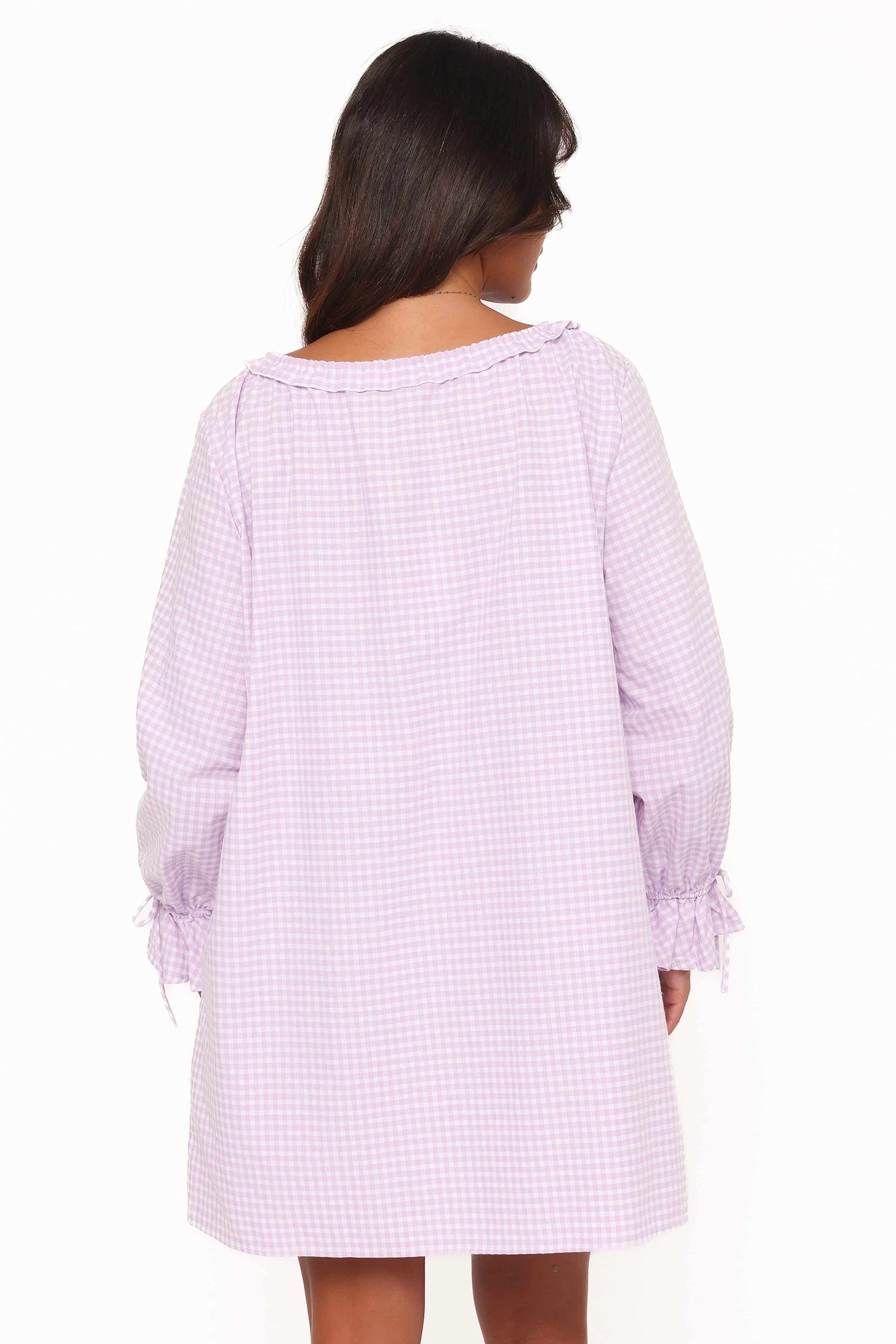 Wendy Mini Dress - Lilac Gingham - Image 5
