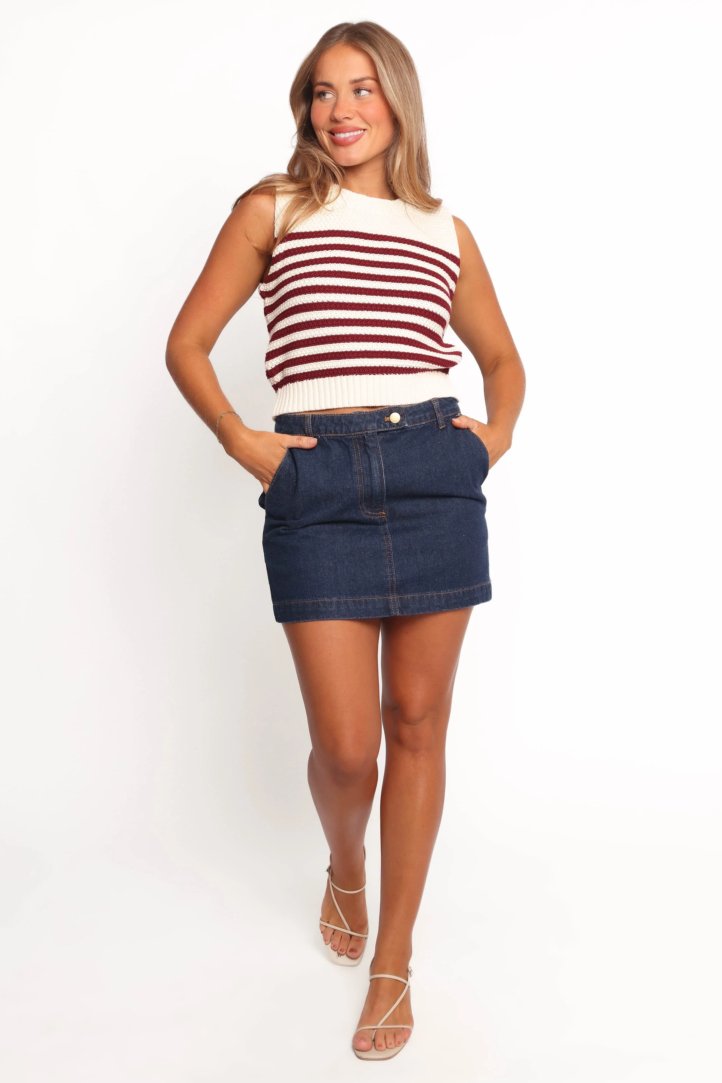 Wensie Knitted Top - Brown Stripe - Image 5