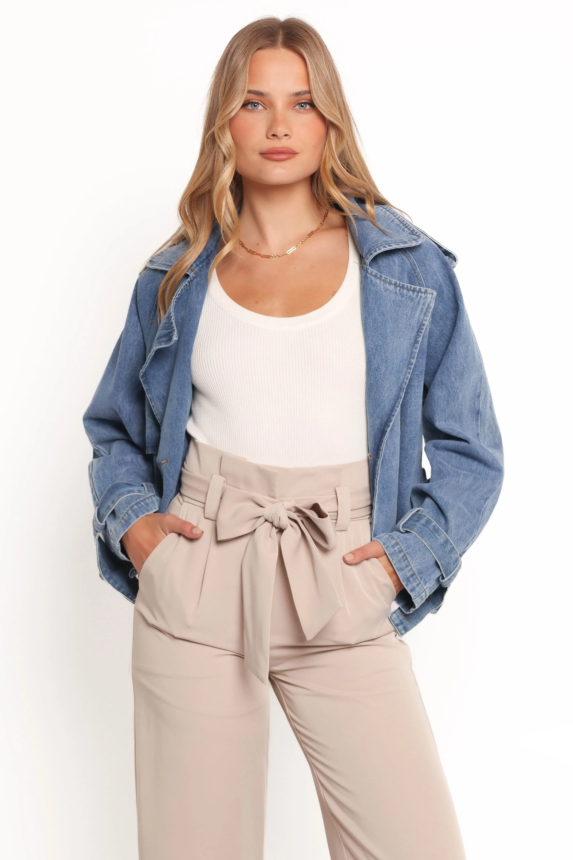 Westwood Waist Tie Denim Jacket - Denim - Image 3